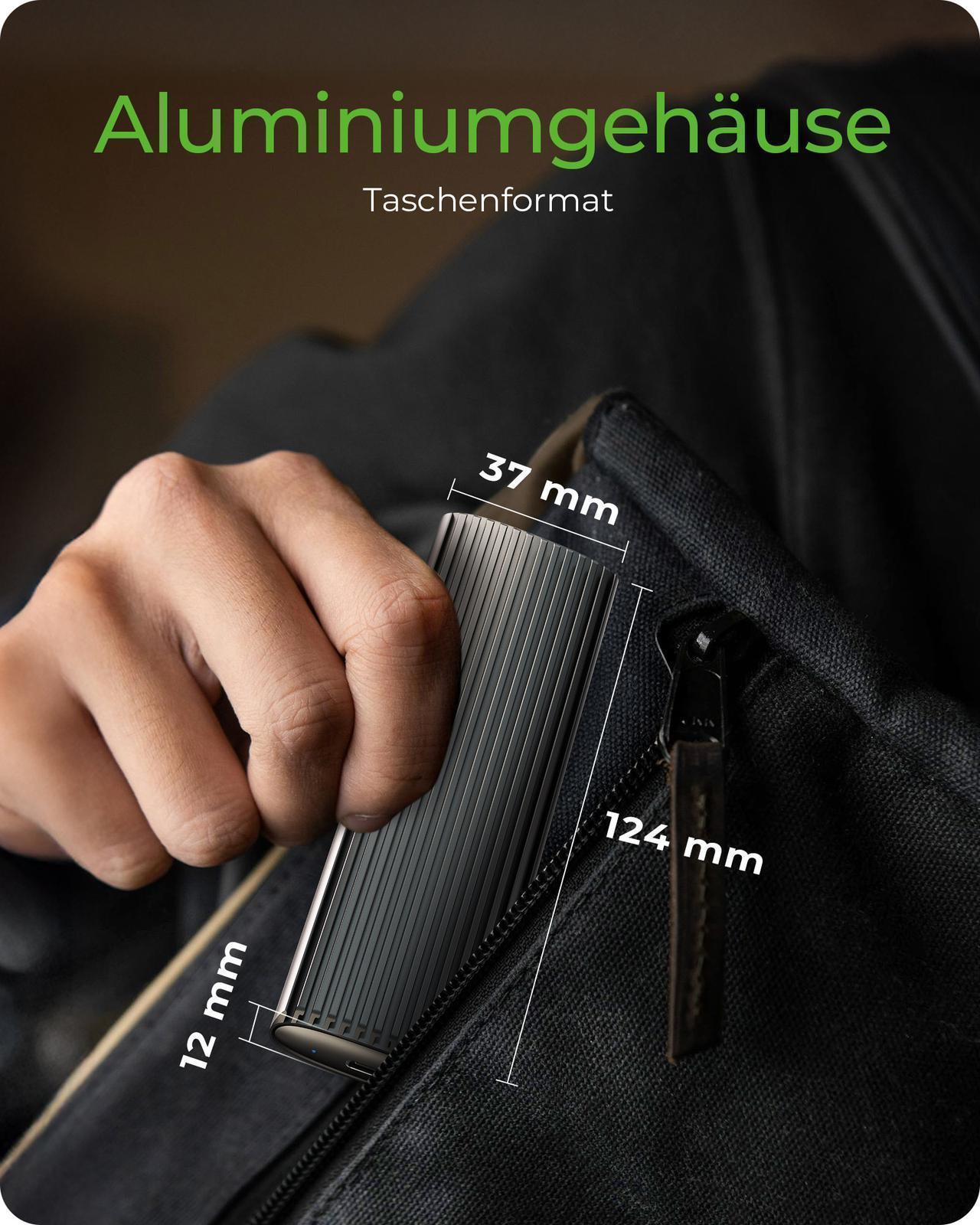 M.2 NVMe & SATA SSD Gehäuse mit USB Type-C®