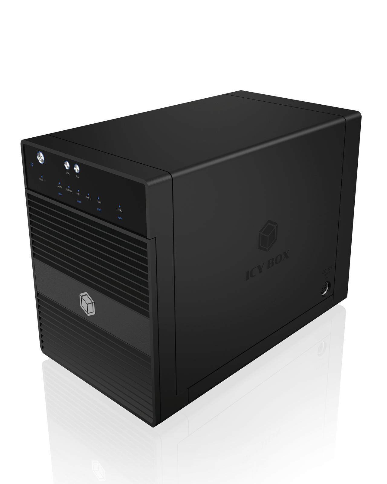 SINGLE Gehäuse für 4x HDD/SSD mit USB 3.2 Gen 2 Type-C® Anschluss und Lüfter