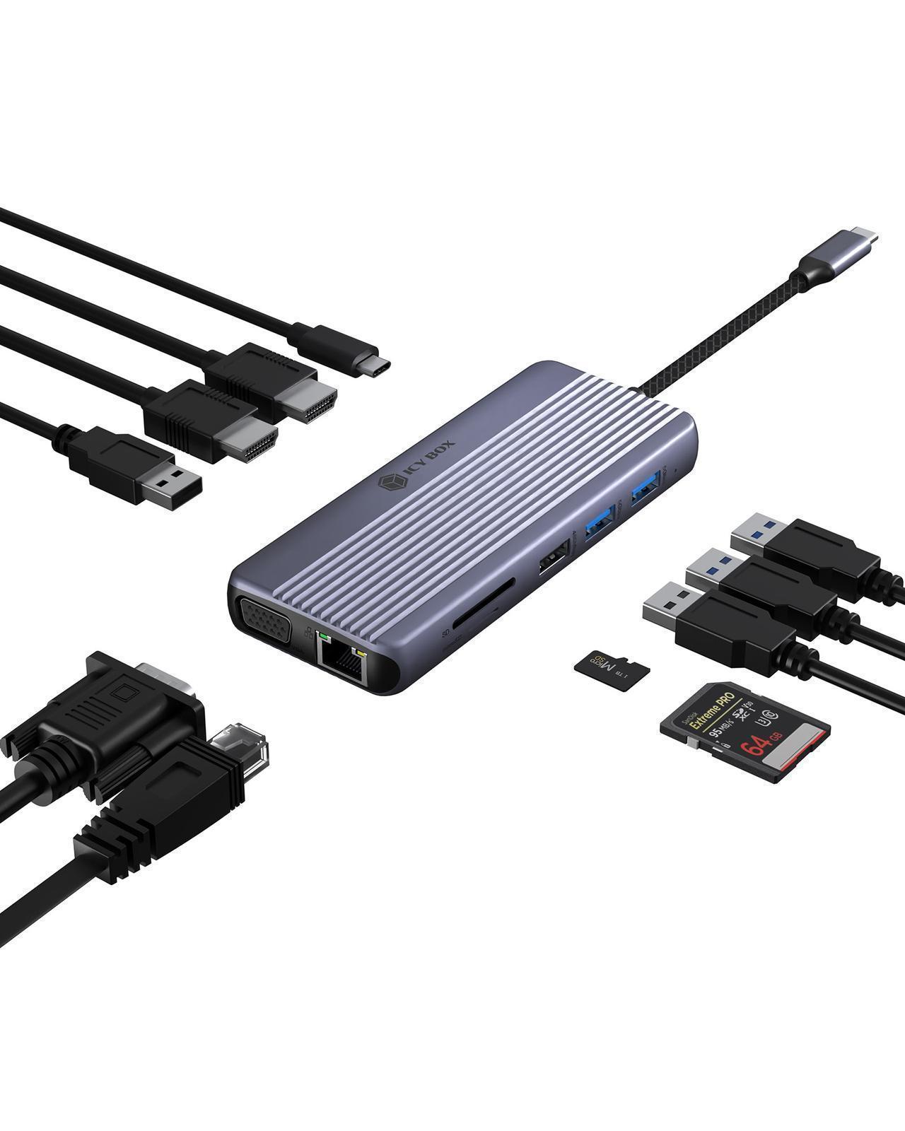 12-in-1 DockingStation mit dreifacher Videoausgabe