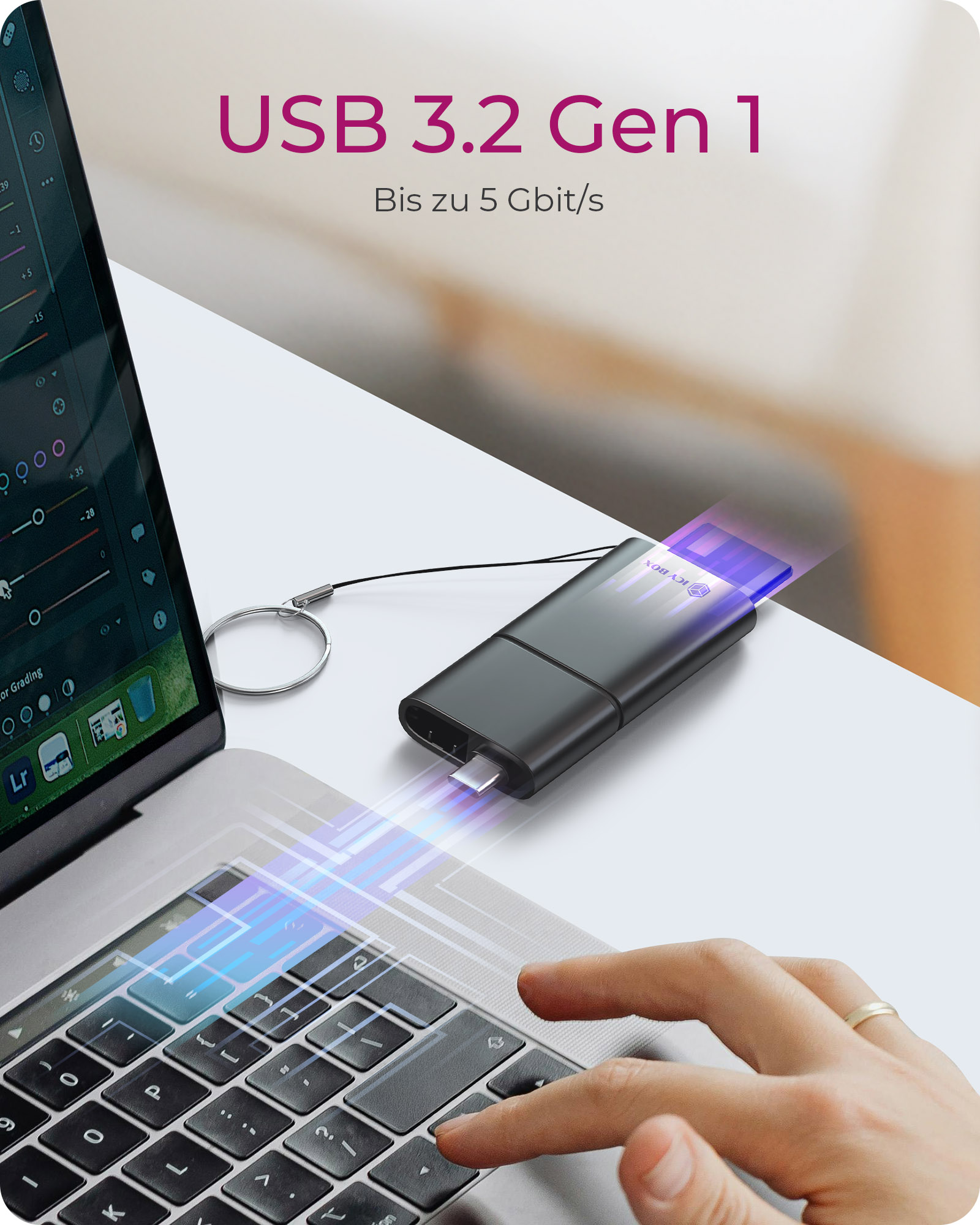 2-in-1 Kartenleser über USB Type-A & USB Type-C® Schnittstelle