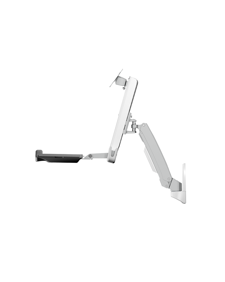 Wandhalterung, ein Monitor mit Tastatur- und Mausablage Gasdruckfederunterstützung