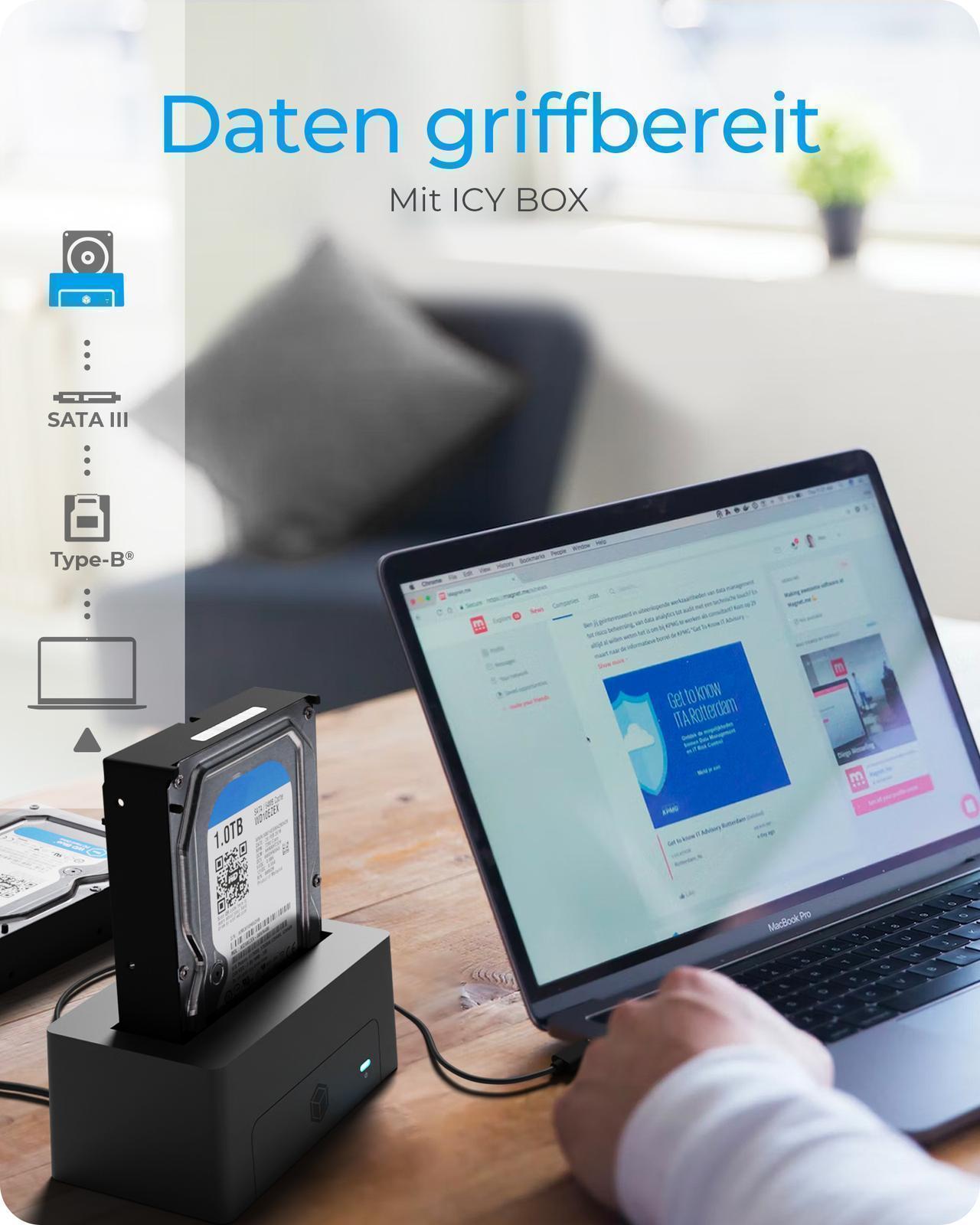 DockingStation für 1x HDD/SSD mit USB 3.2 Gen 1 Type-A Anschluss