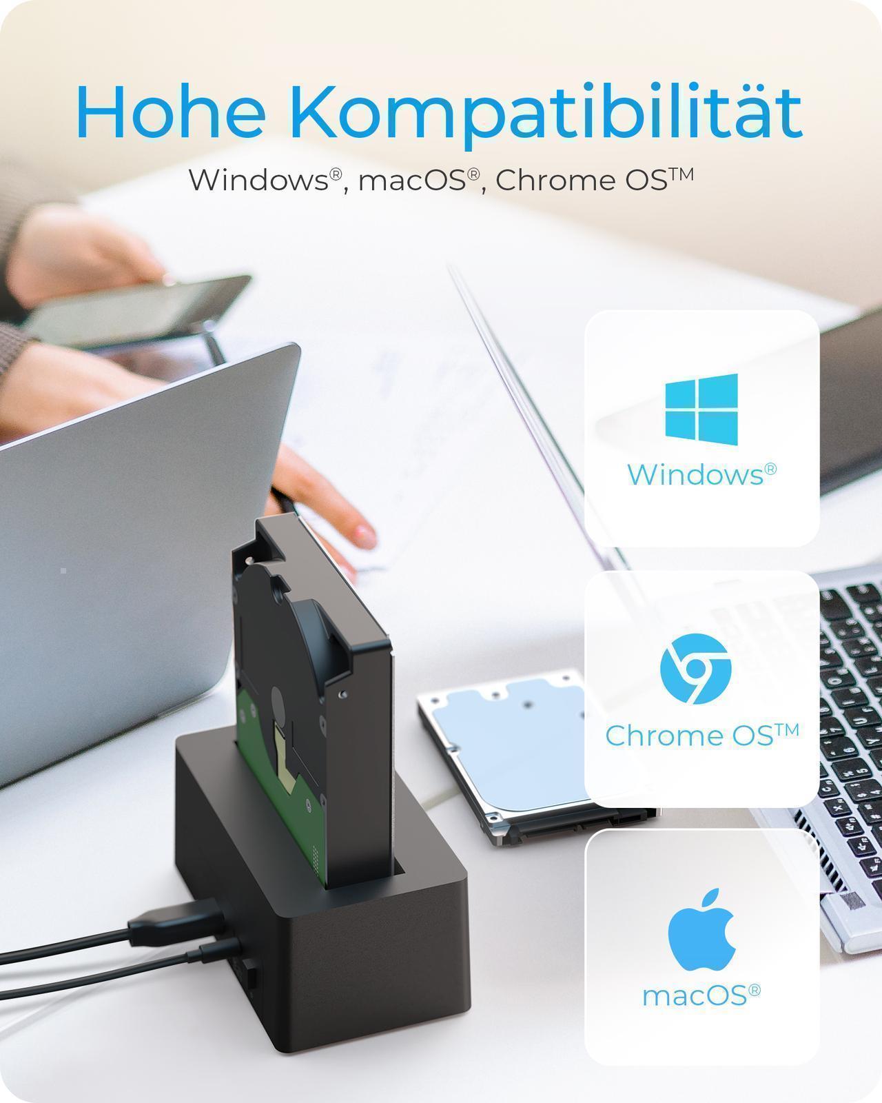 DockingStation für 1x HDD/SSD mit USB 3.2 Gen 1 Type-A Anschluss