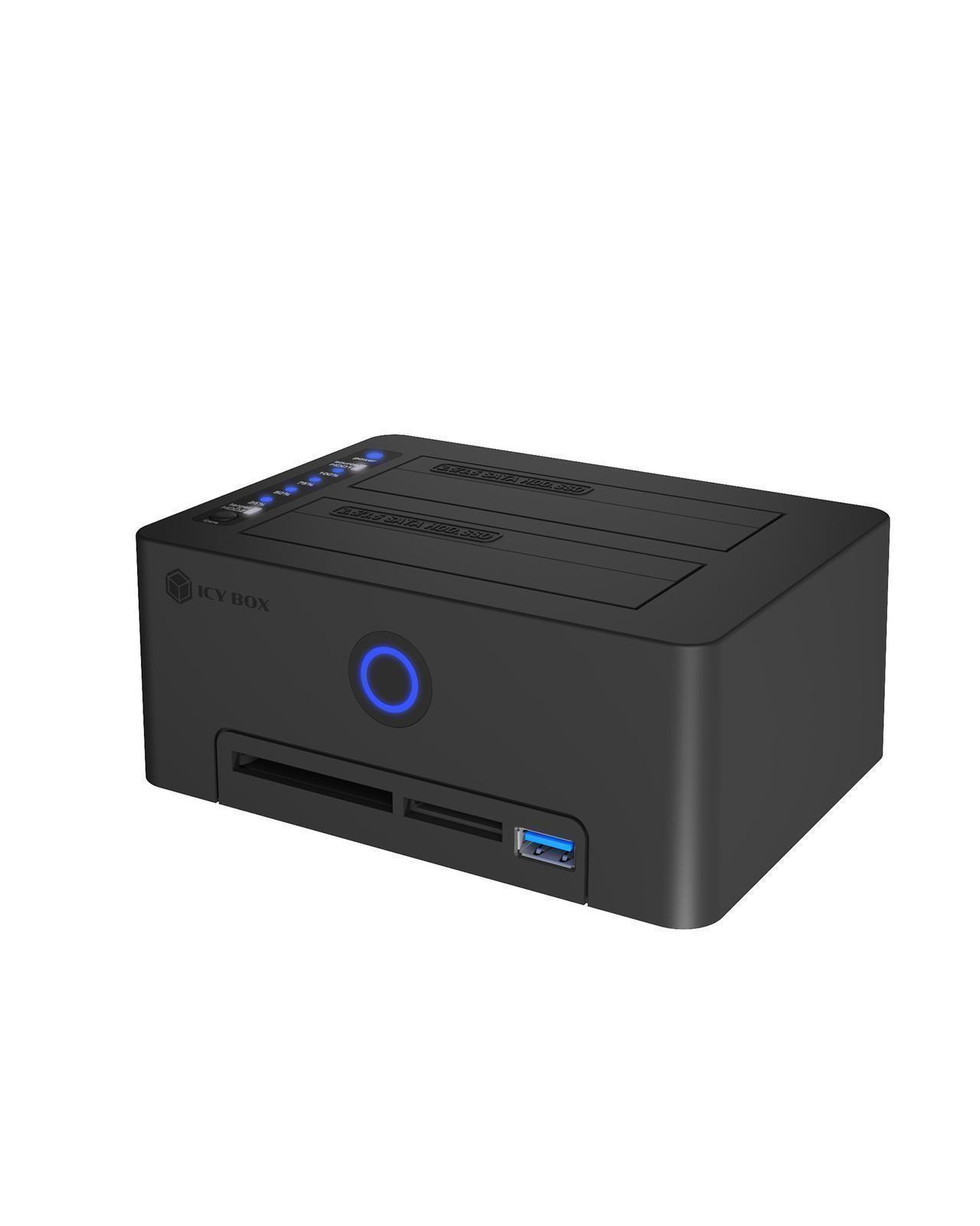 2-Bay 2,5''/3,5'' SSD/HDD Klonstation mit Kartenleser und USB-A