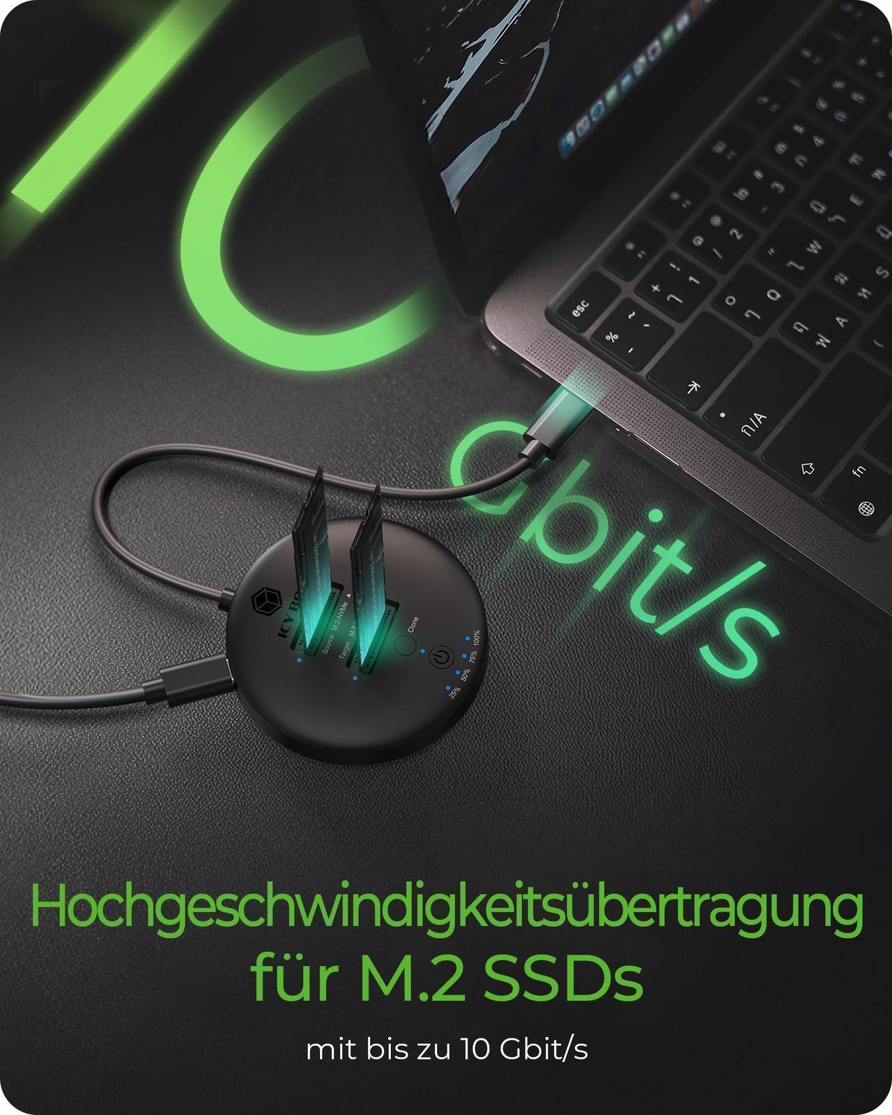 Klon- und DockingStation für 2x M.2 NVMe SSD