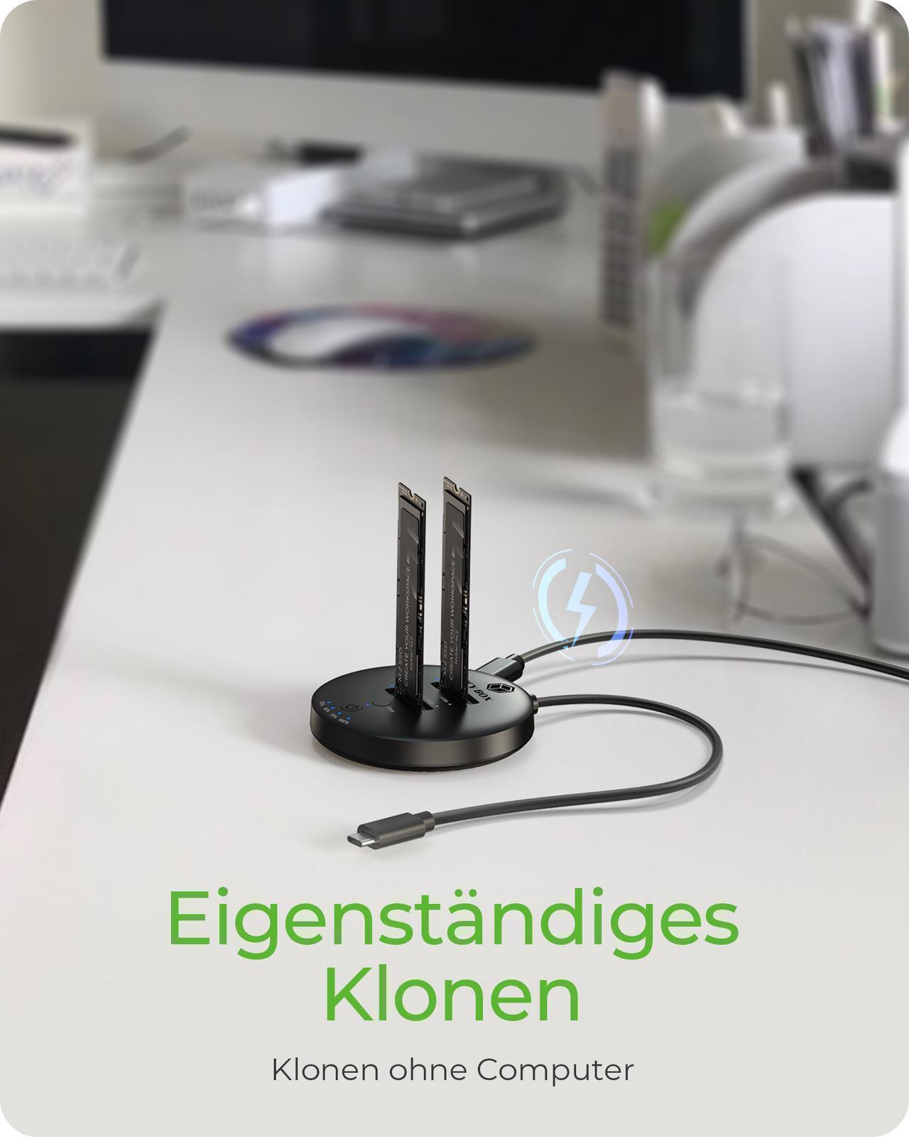 Klon- und DockingStation für 2x M.2 NVMe SSD