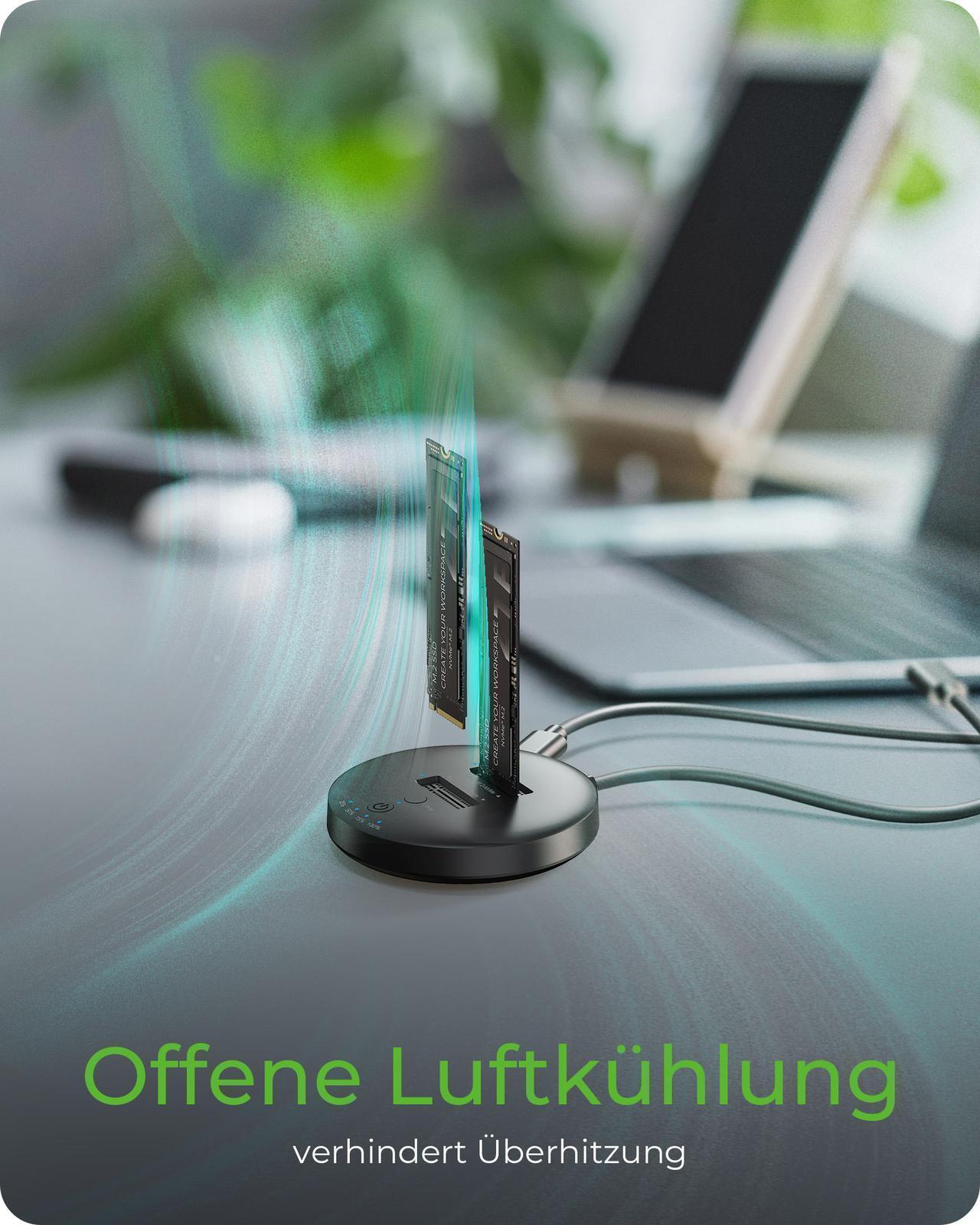 Klon- und DockingStation für 2x M.2 NVMe SSD