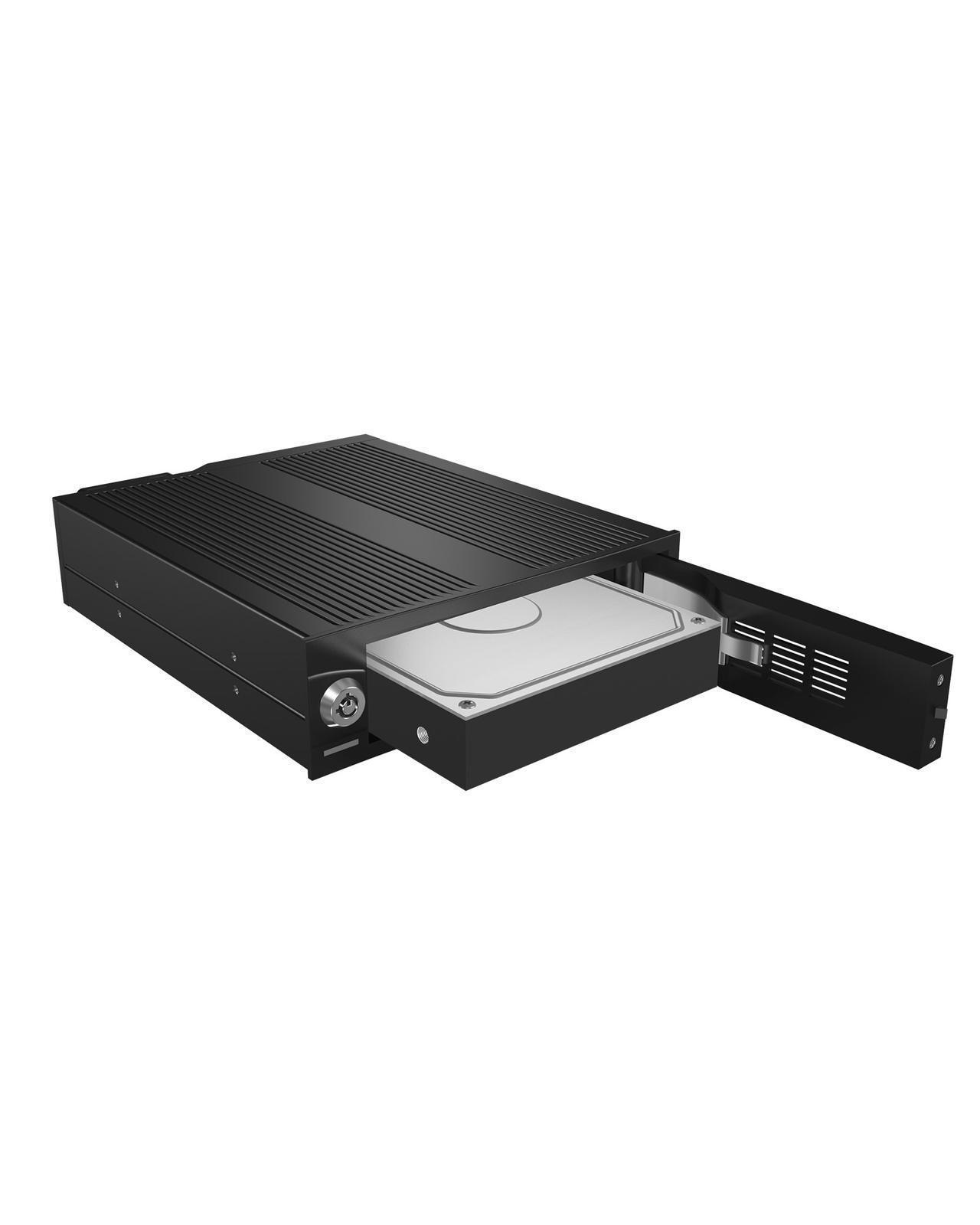 Wechselrahmen für 1x HDD für 1x 5.25" Schacht mit Schloss und Lüfter