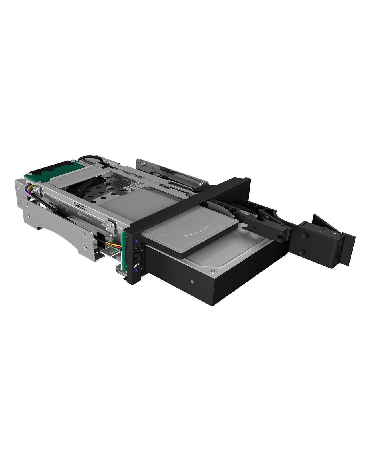 Wechselrahmen für 2x HDD/SSD für 1x 5.25" Schacht mit Schloss