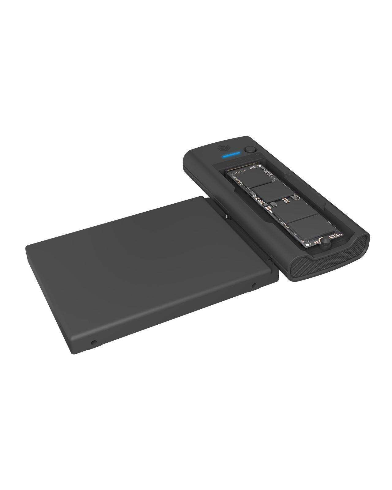 DockingStation for NVMe M.2 SSD and SATA drive with USB Type-C® to Type-C®/Type-A combo cable