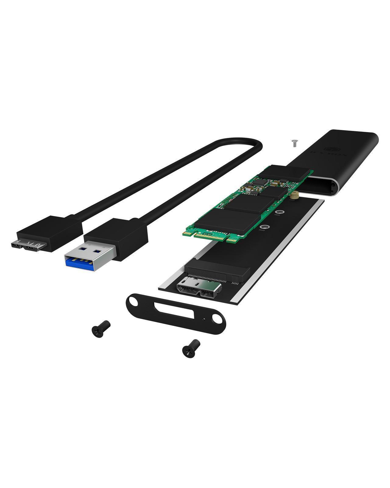 Gehäuse für 1x M.2 SSD mit USB 3.0 Type-A Anschluss
