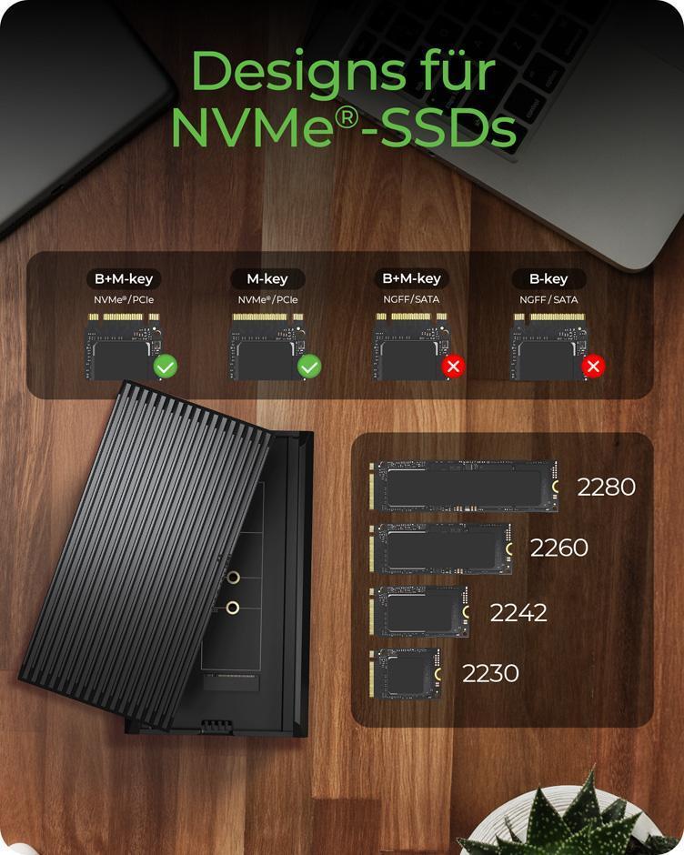 M.2 NVMe Gehäuse mit USB4® Technologie
