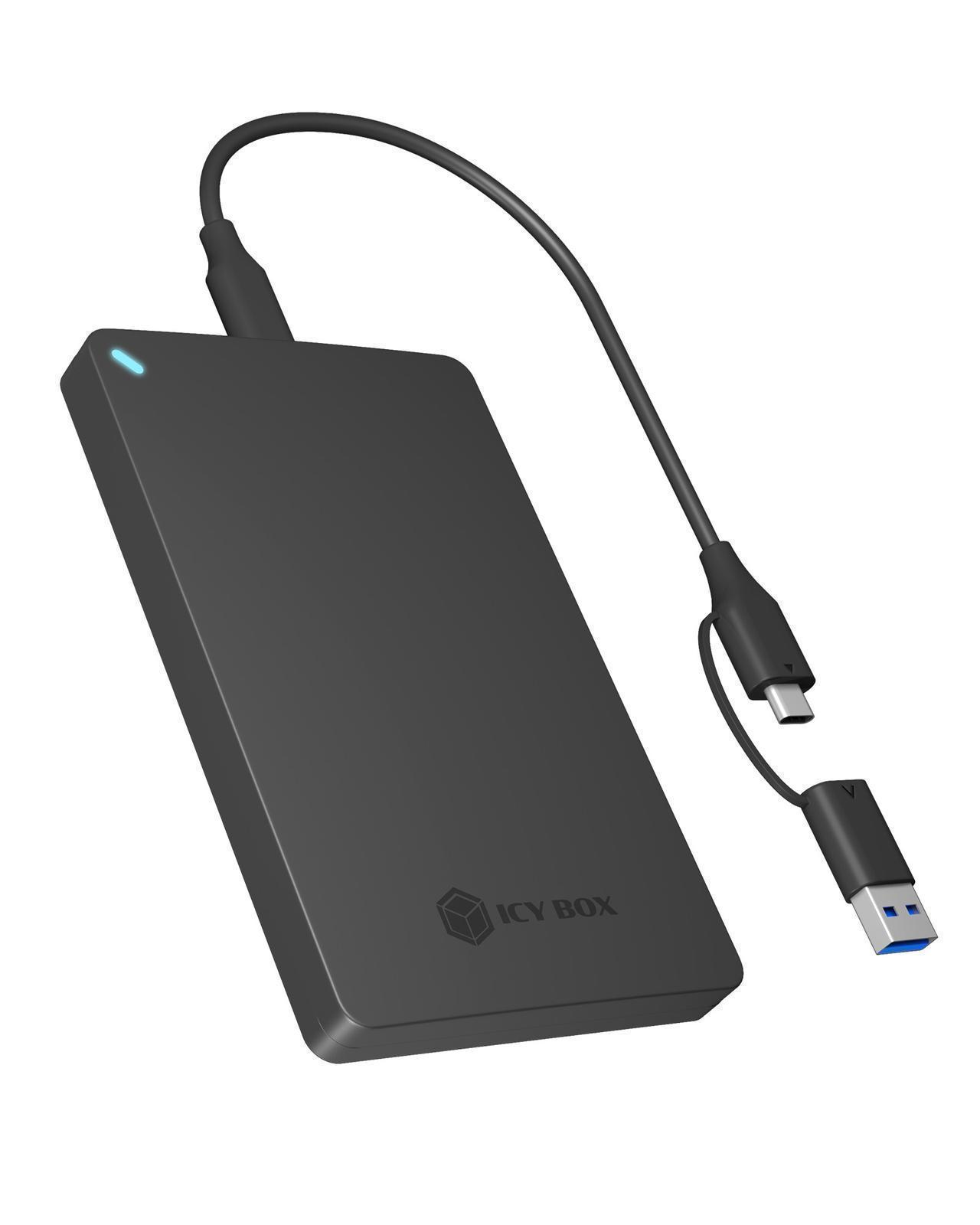 2.5" SATA HDD/SSD Gehäuse mit USB Type-C®/Type-A Combokabel