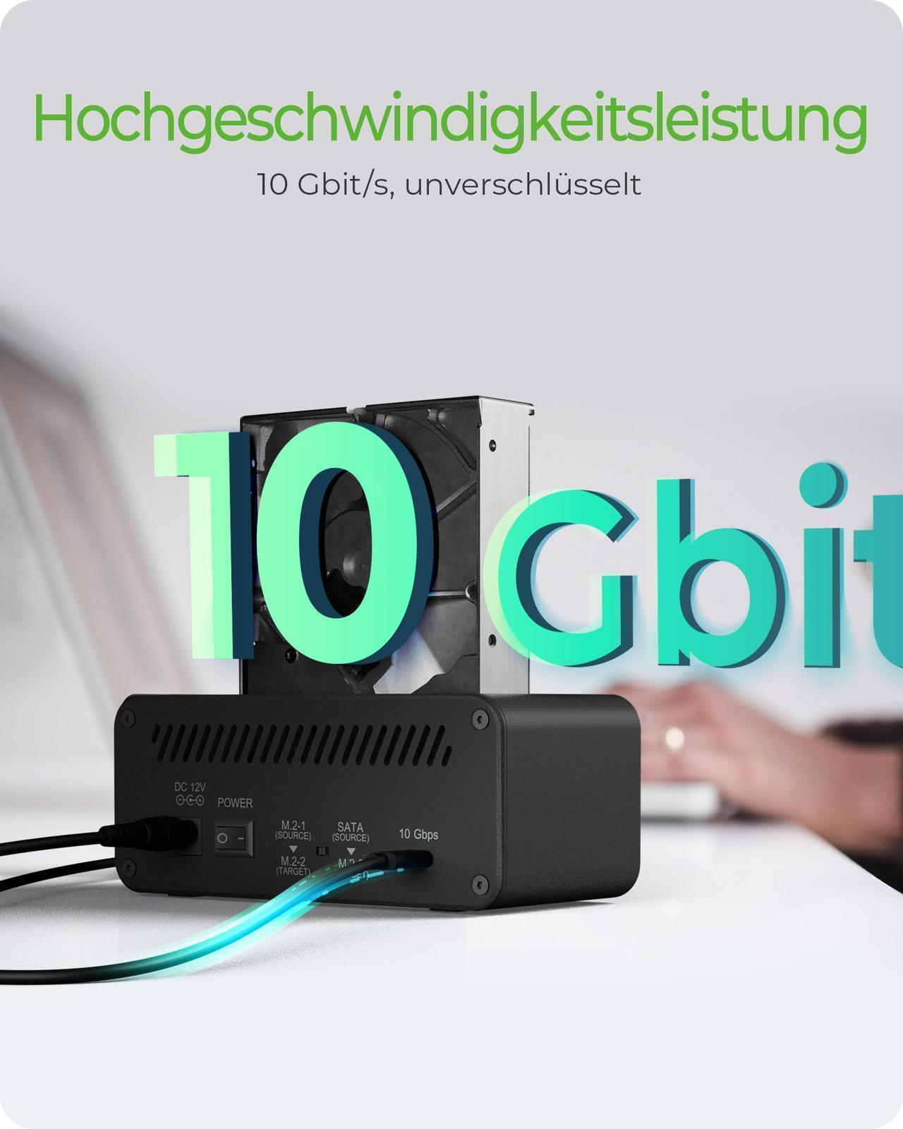 Clone & DockingStation für SATA & M.2 HDDs/SSDs mit USB 3.2 Gen 1 Type-C® Anschluss