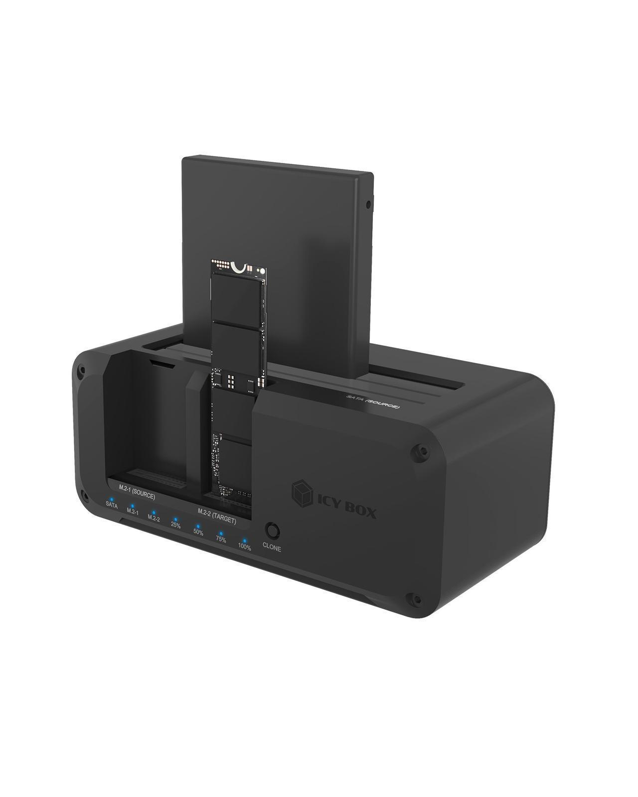 Clone & DockingStation für SATA & M.2 HDDs/SSDs mit USB 3.2 Gen 1 Type-C® Anschluss