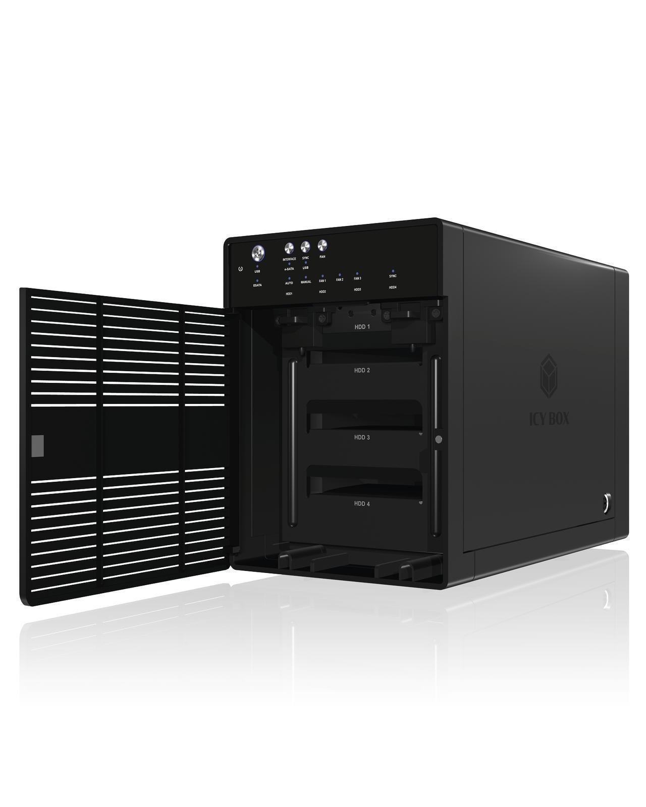 SINGLE Gehäuse für 4x HDD mit USB 3.0 Type-A Anschluss und Lüfter