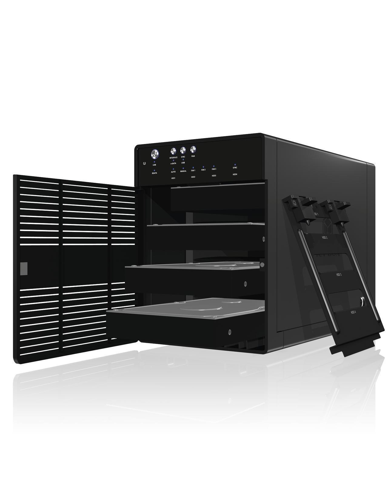 SINGLE Gehäuse für 4x HDD mit USB 3.0 Type-A Anschluss und Lüfter