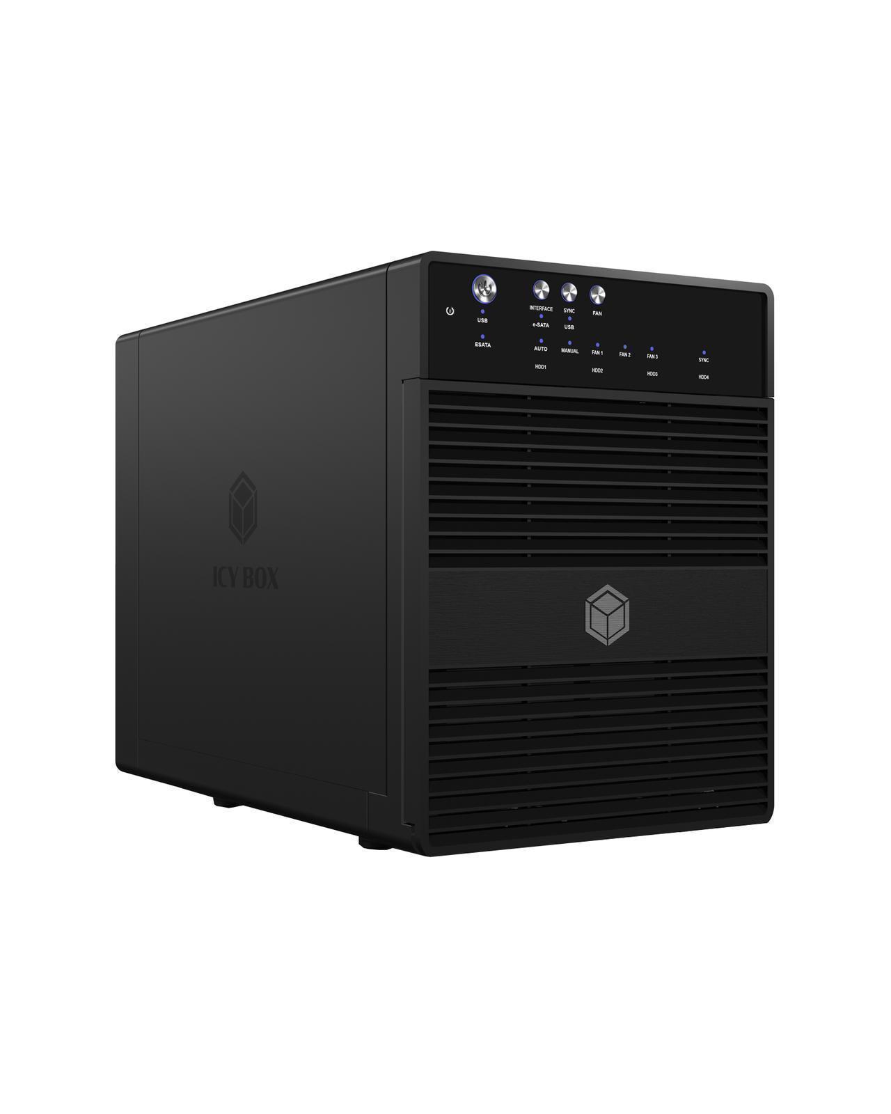 SINGLE Gehäuse für 4x HDD mit USB 3.0 Type-A Anschluss und Lüfter