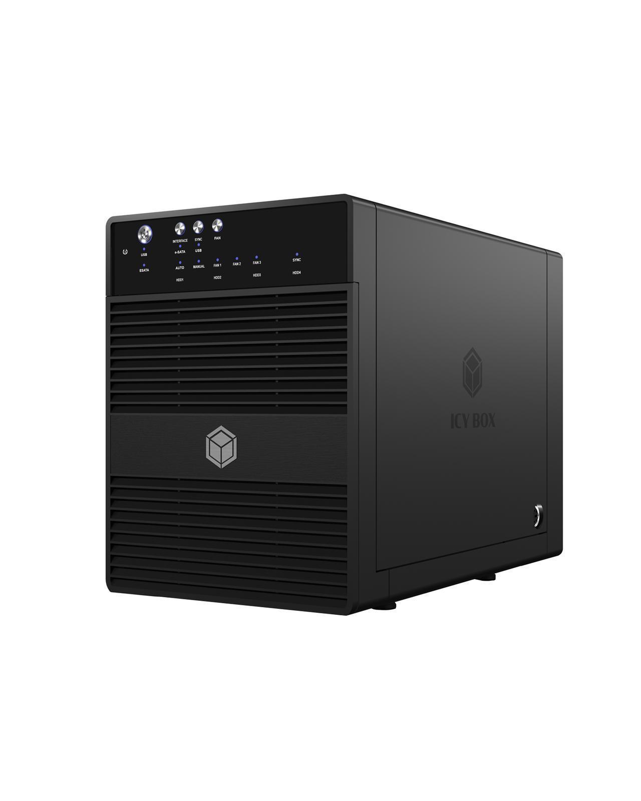 SINGLE Gehäuse für 4x HDD mit USB 3.0 Type-A Anschluss und Lüfter