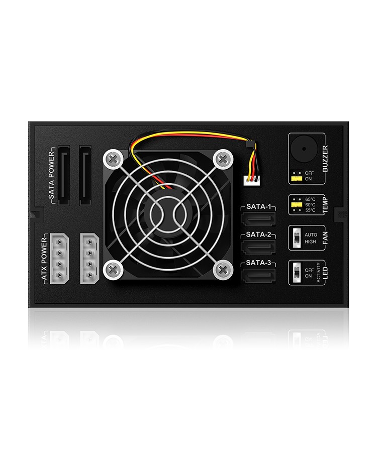 Backplane für 3x HDD für 2x 5,25" Schacht mit Schloss und Lüfter