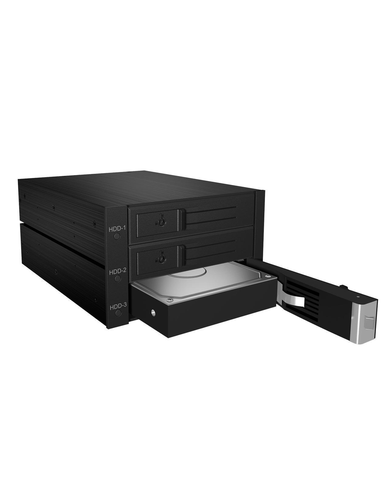 Backplane für 3x HDD für 2x 5,25" Schacht mit Schloss und Lüfter