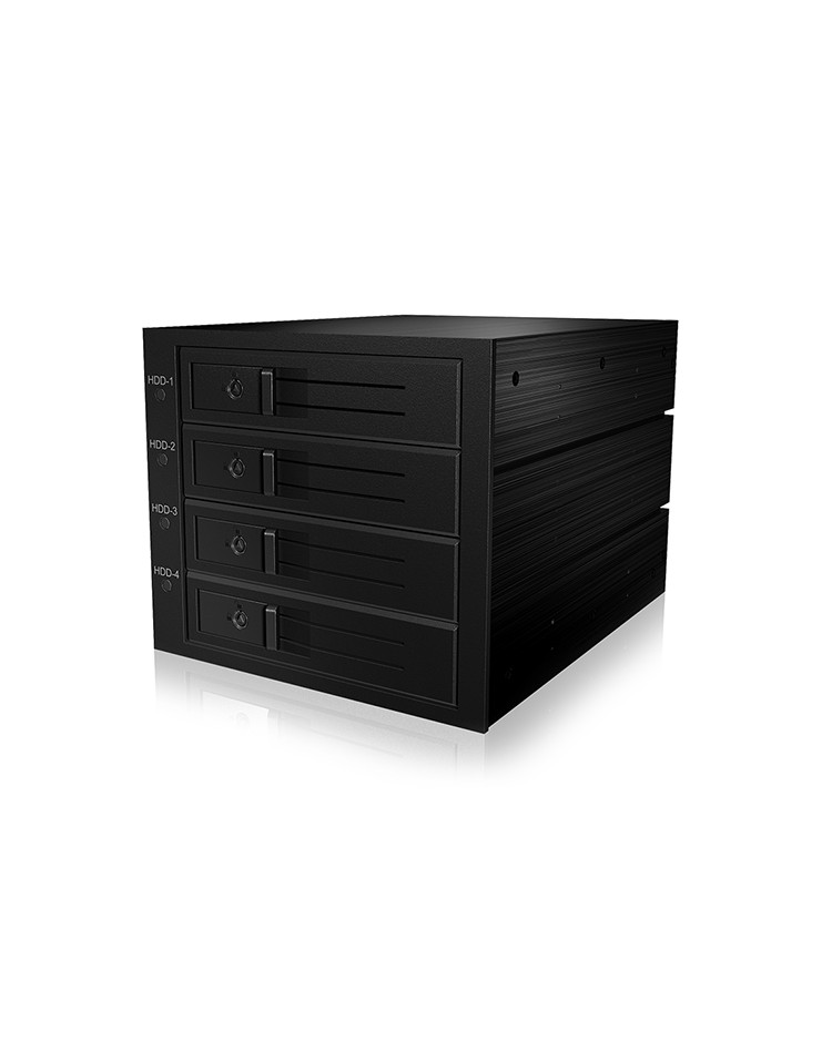 Backplane für 4x HDD für 3x 5,25" Schacht mit Schloss und Lüfter