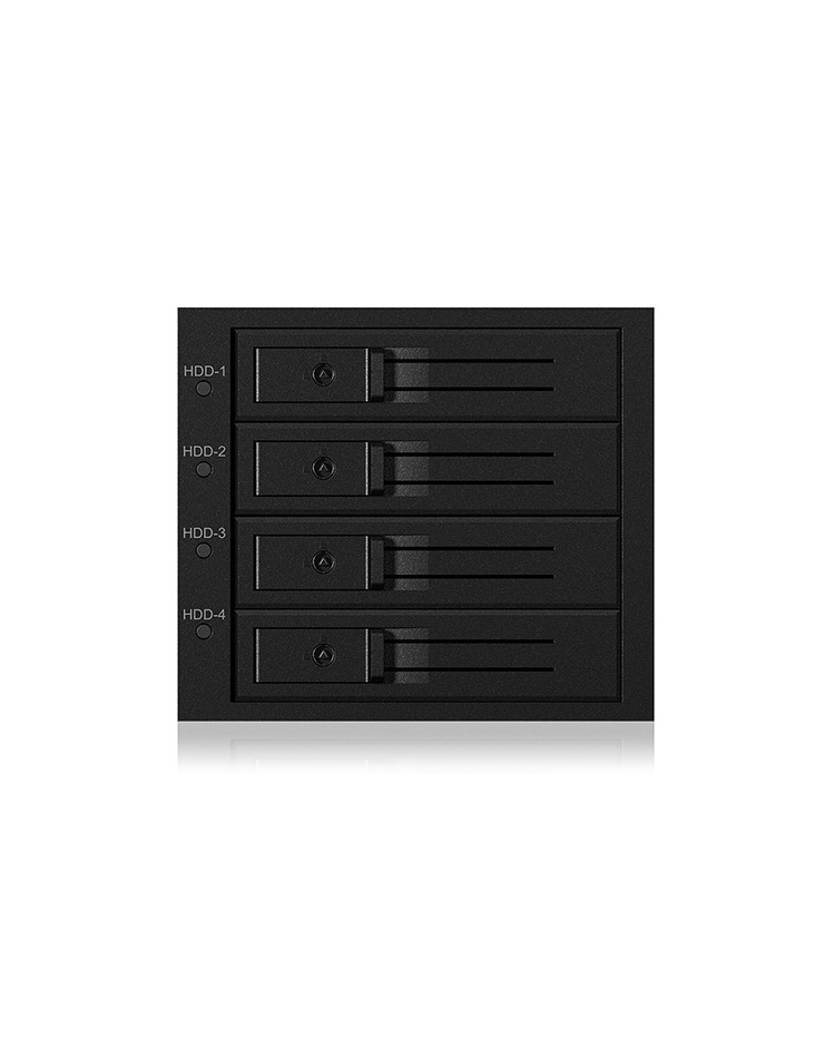 Backplane für 4x HDD für 3x 5,25" Schacht mit Schloss und Lüfter