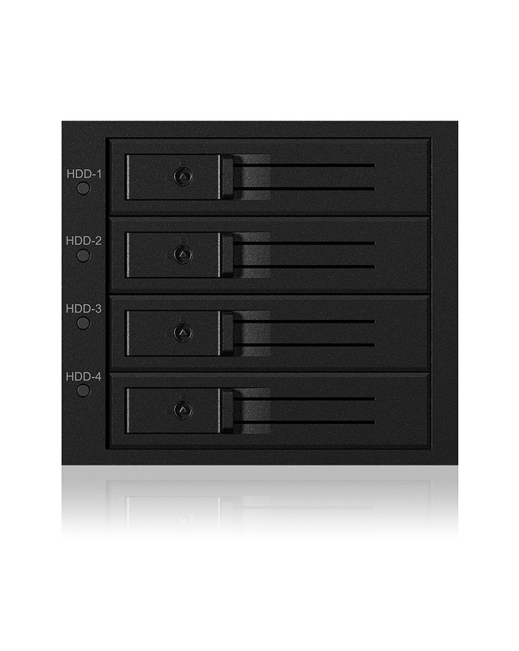 Backplane für 4x HDD für 3x 5,25" Schacht mit Schloss und Lüfter