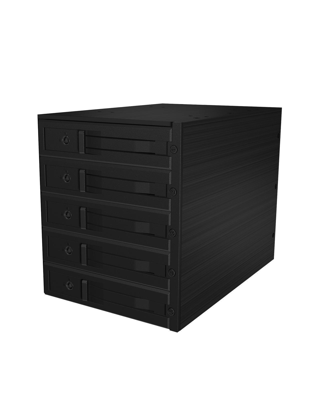 Backplane für 5x HDD für 3x 5,25" Schacht mit Schloss und Lüfter