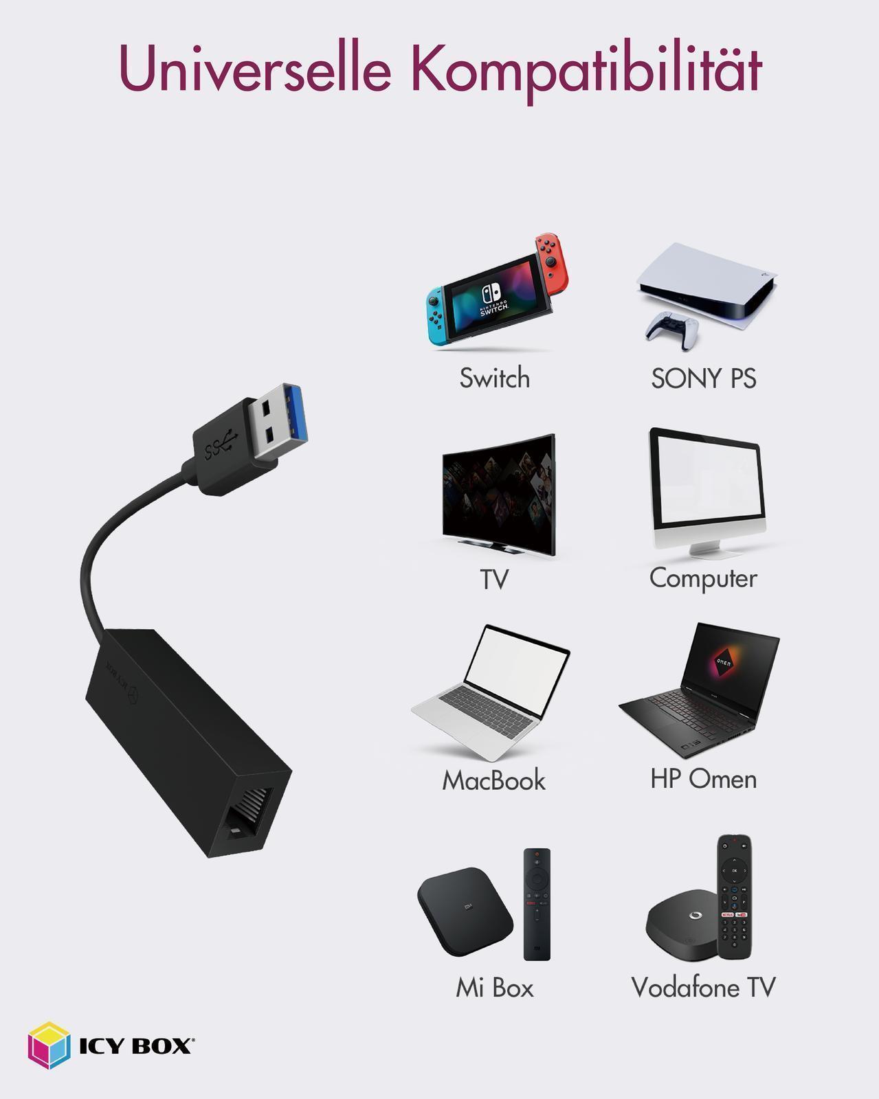 USB 3.0 A-Type zu RJ-45 Ethernet Port