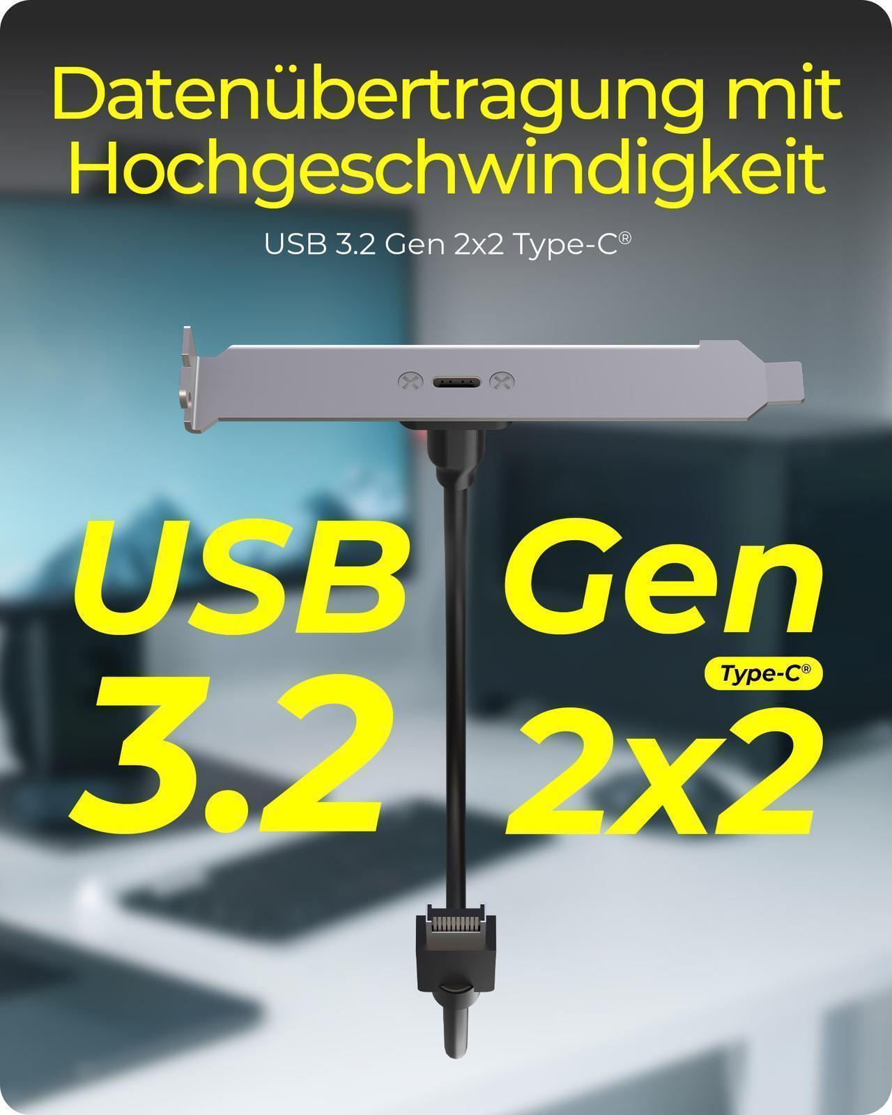 USB Type-C® Back Panel mit internem USB-Typ-E-Anschluss
