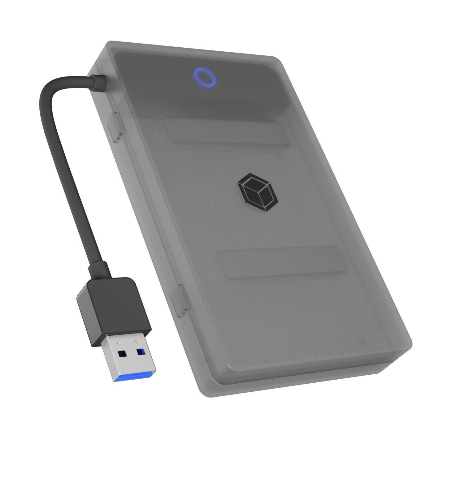 Adapter für 1x HDD/SSD mit USB 3.0 Type-A Anschluss und Kunststoffhülle