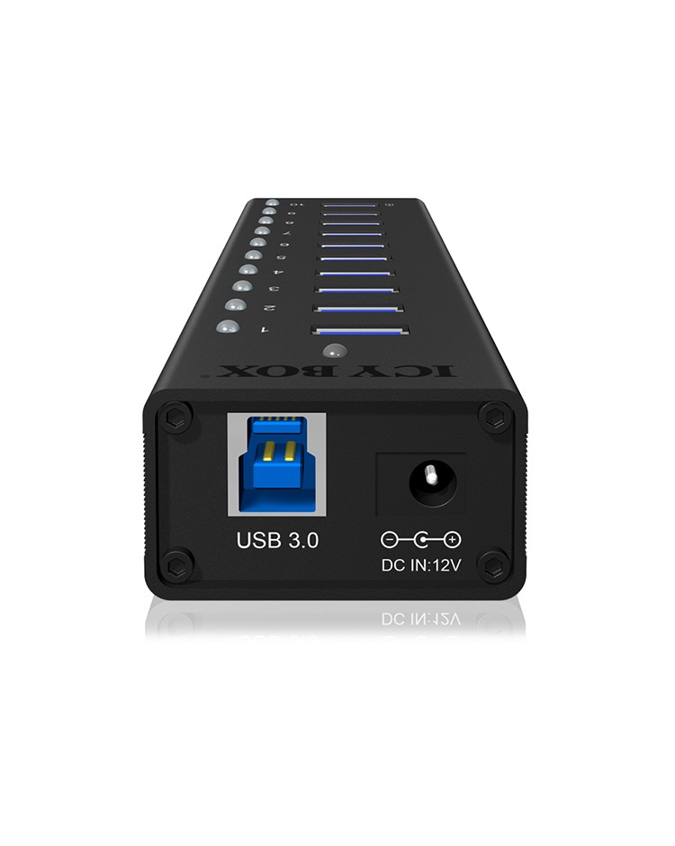 10 Port Hub mit USB Type-A Anschluss und 1x Ladeanschluss