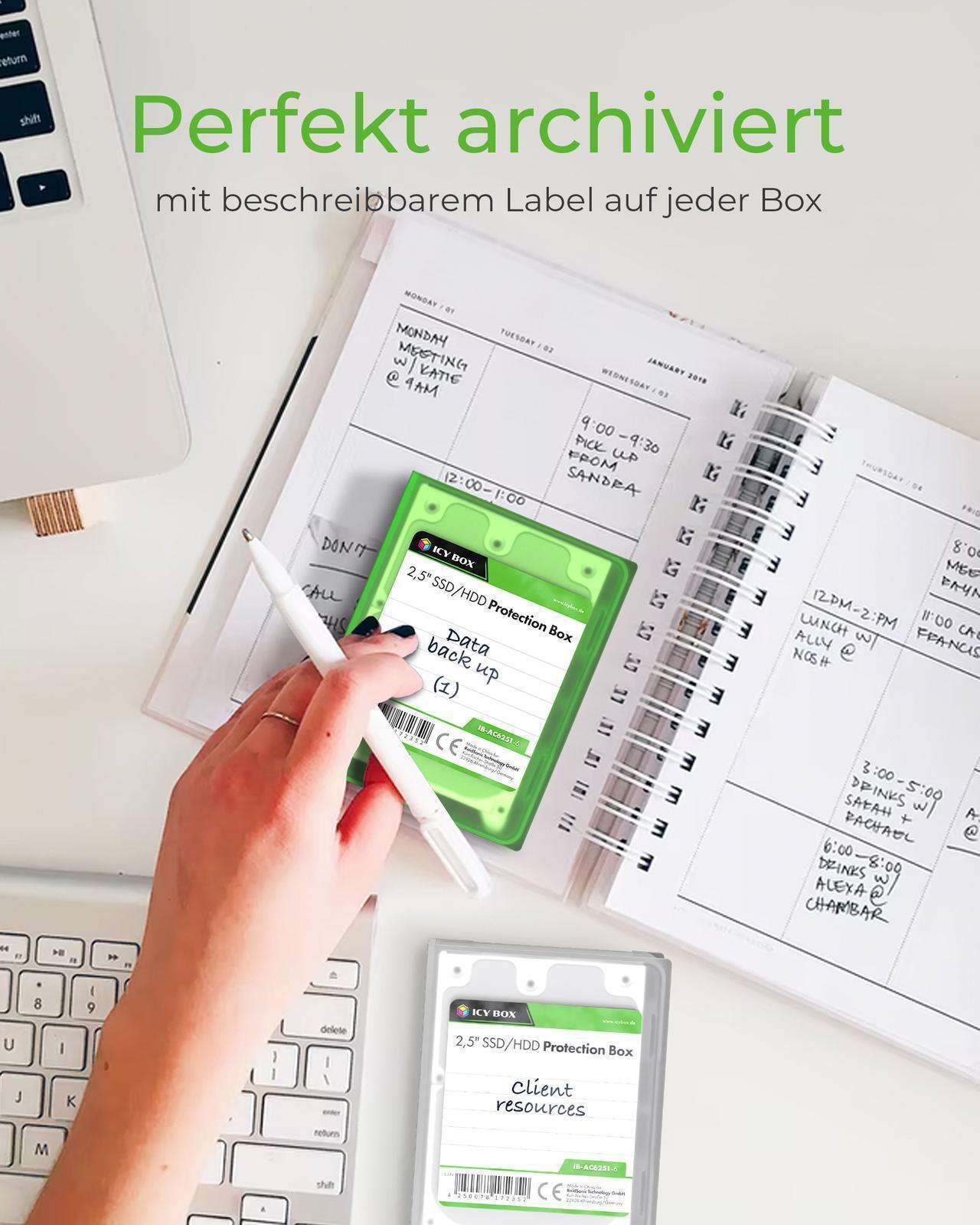 Schutzgehäuse 6er Set für 2,5" HDDs/SSDs