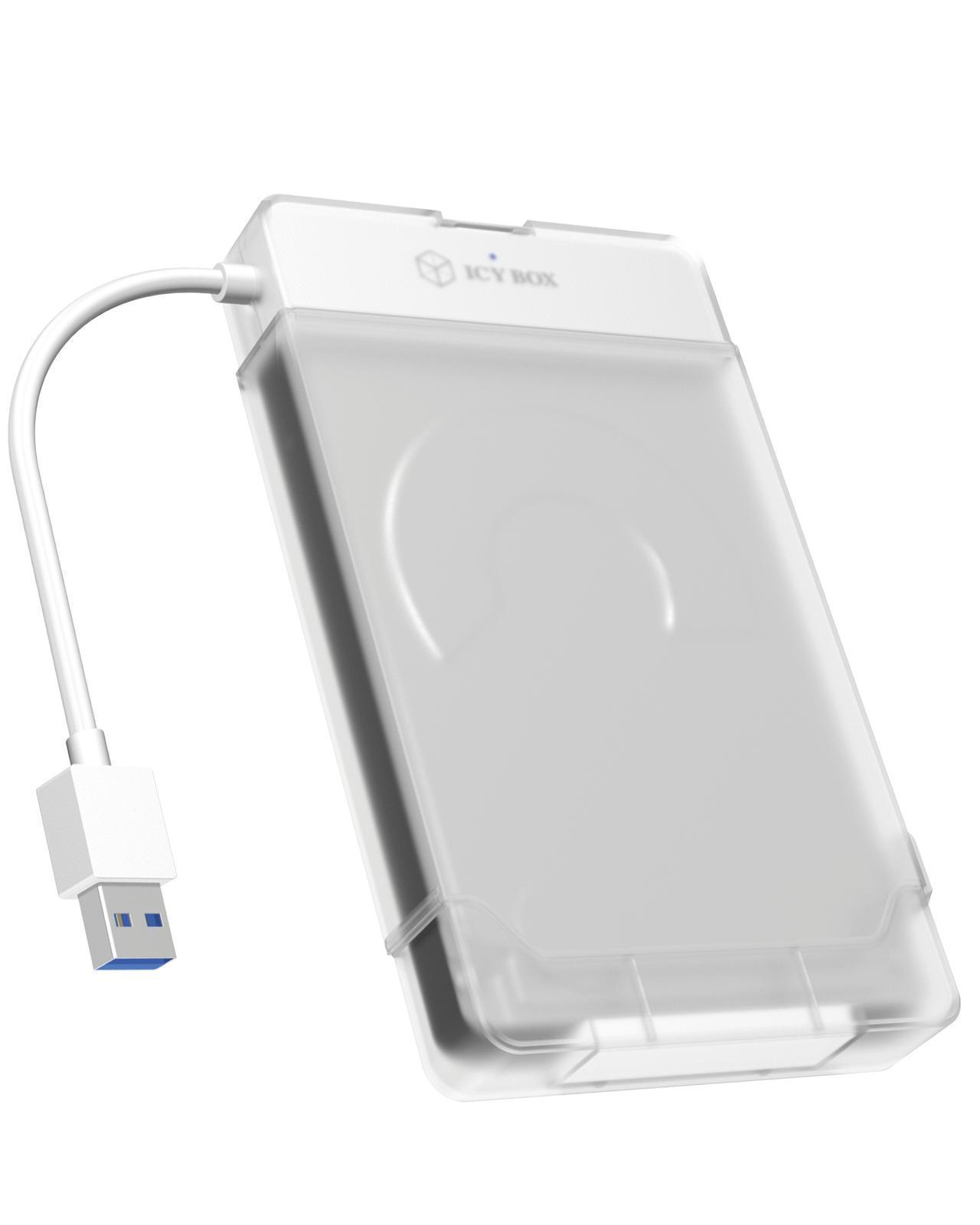 Adapter für 1x HDD/SSD mit USB 3.0 Type-A Anschluss und Kunststoffhülle