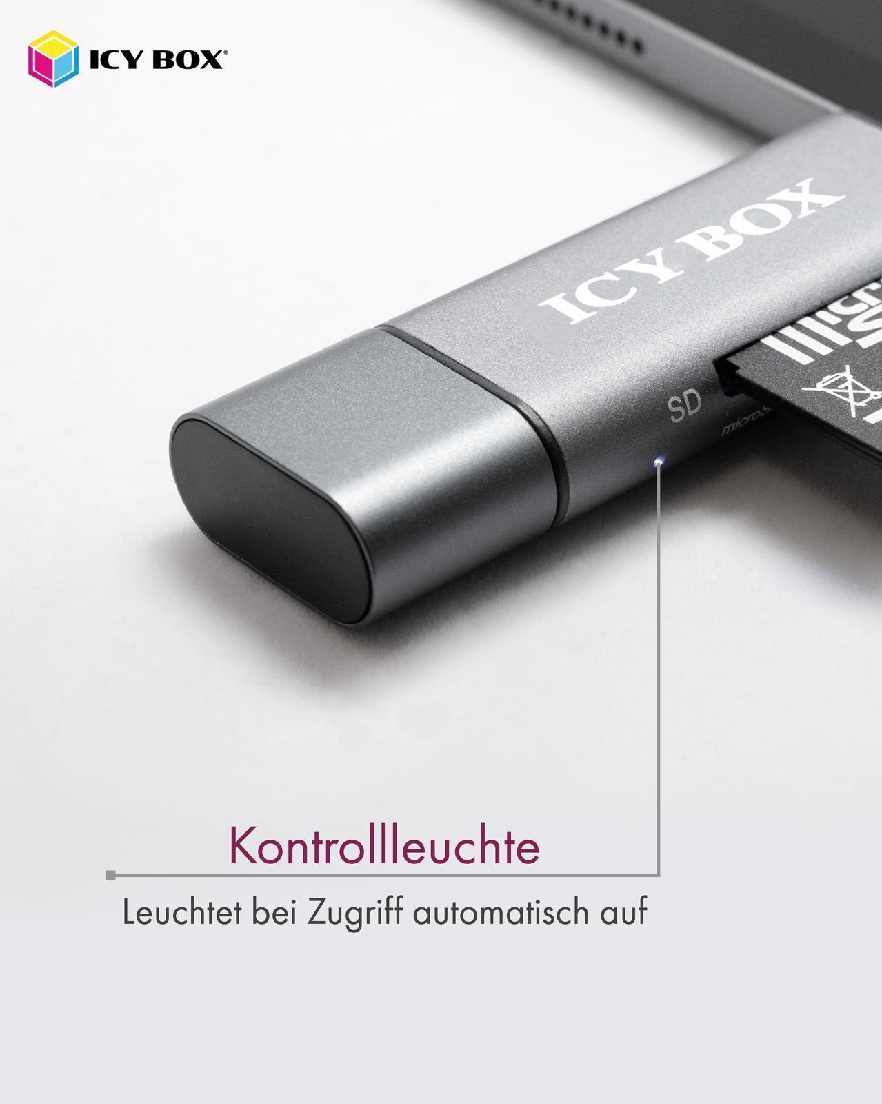 2-fach Kartenleser mit USB Type-C® und Dual Type-A / Type Micro-B Anschluss