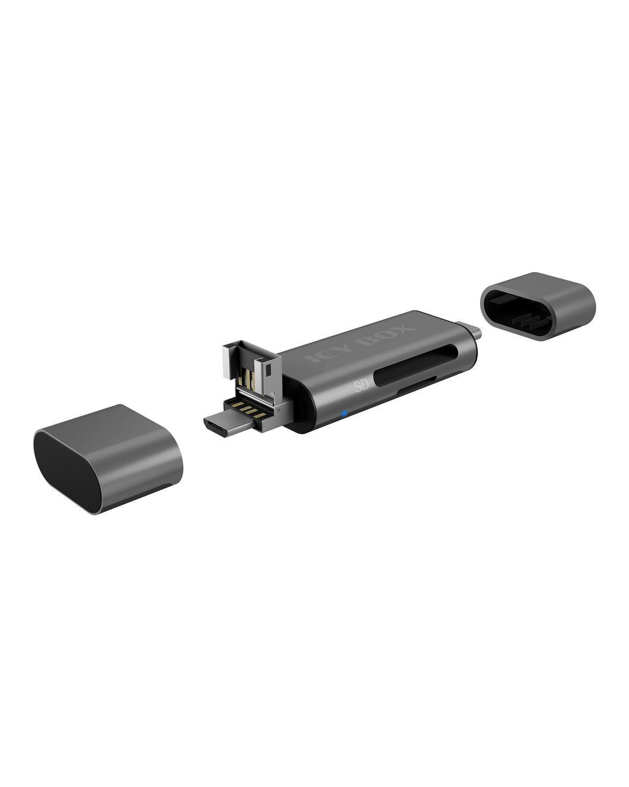 2-fach Kartenleser mit USB Type-C® und Dual Type-A / Type Micro-B Anschluss