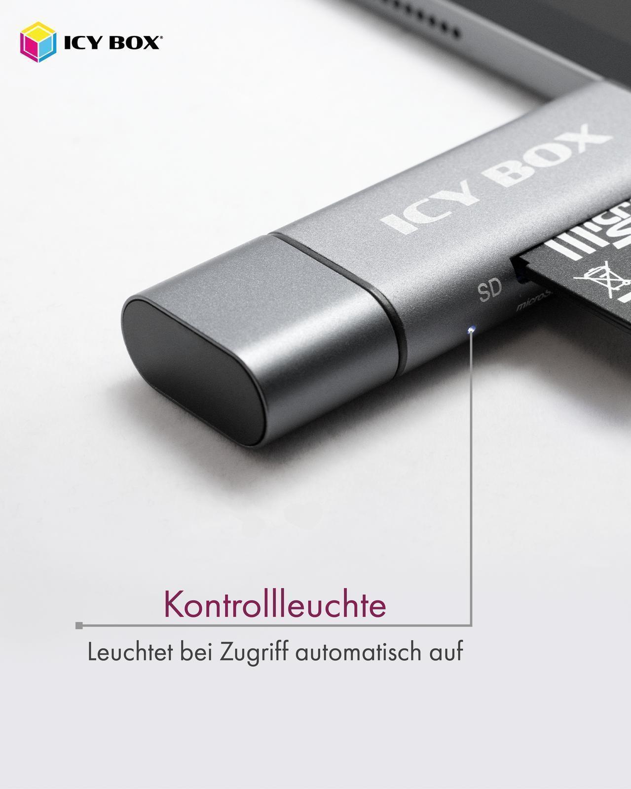2-fach Kartenleser mit USB Type-C® und Dual Type-A / Type Micro-B Anschluss