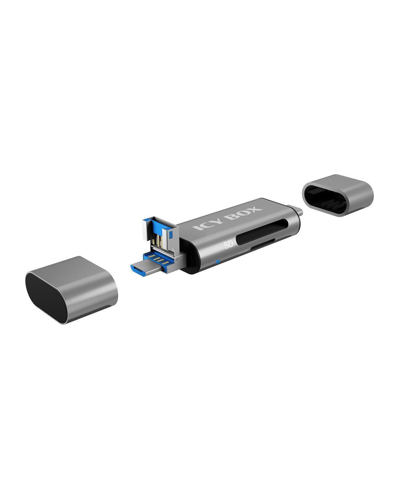 2-fach Kartenleser mit USB Type-C® und Dual Type-A / Type Micro-B Anschluss