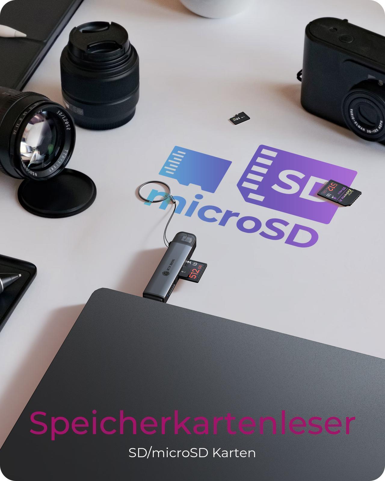 3-in-1 Kartenleser über USB Type-A & USB Type-C® Schnittstelle