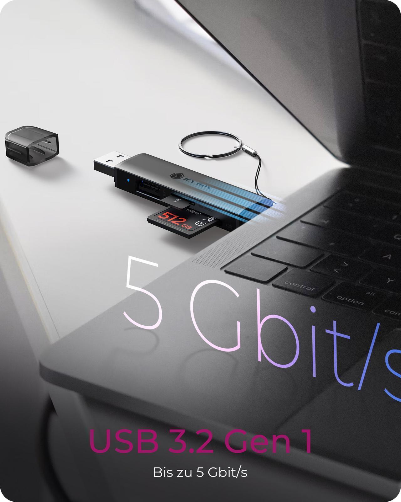 3-in-1 Kartenleser über USB Type-A & USB Type-C® Schnittstelle