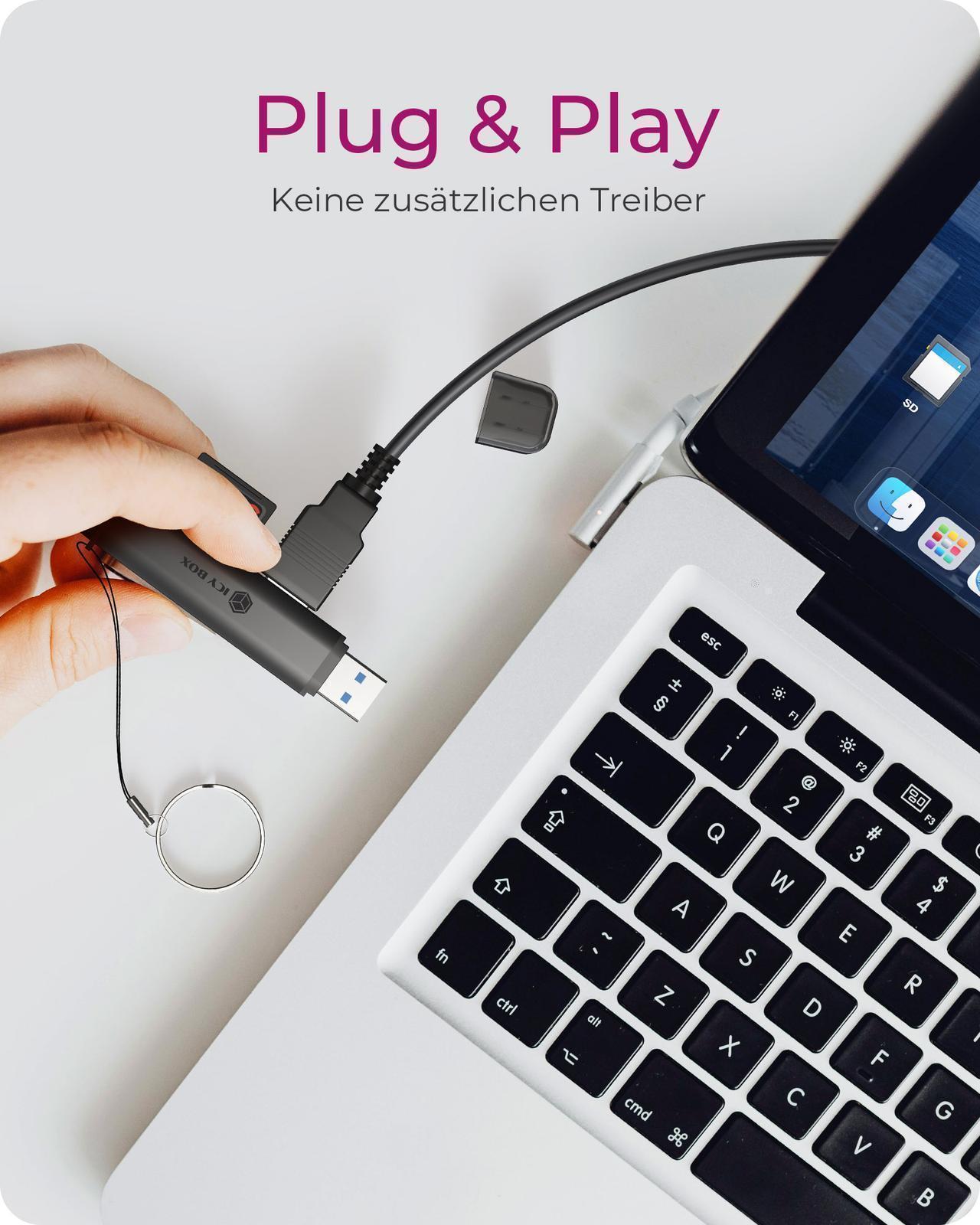 3-in-1 Kartenleser über USB Type-A & USB Type-C® Schnittstelle