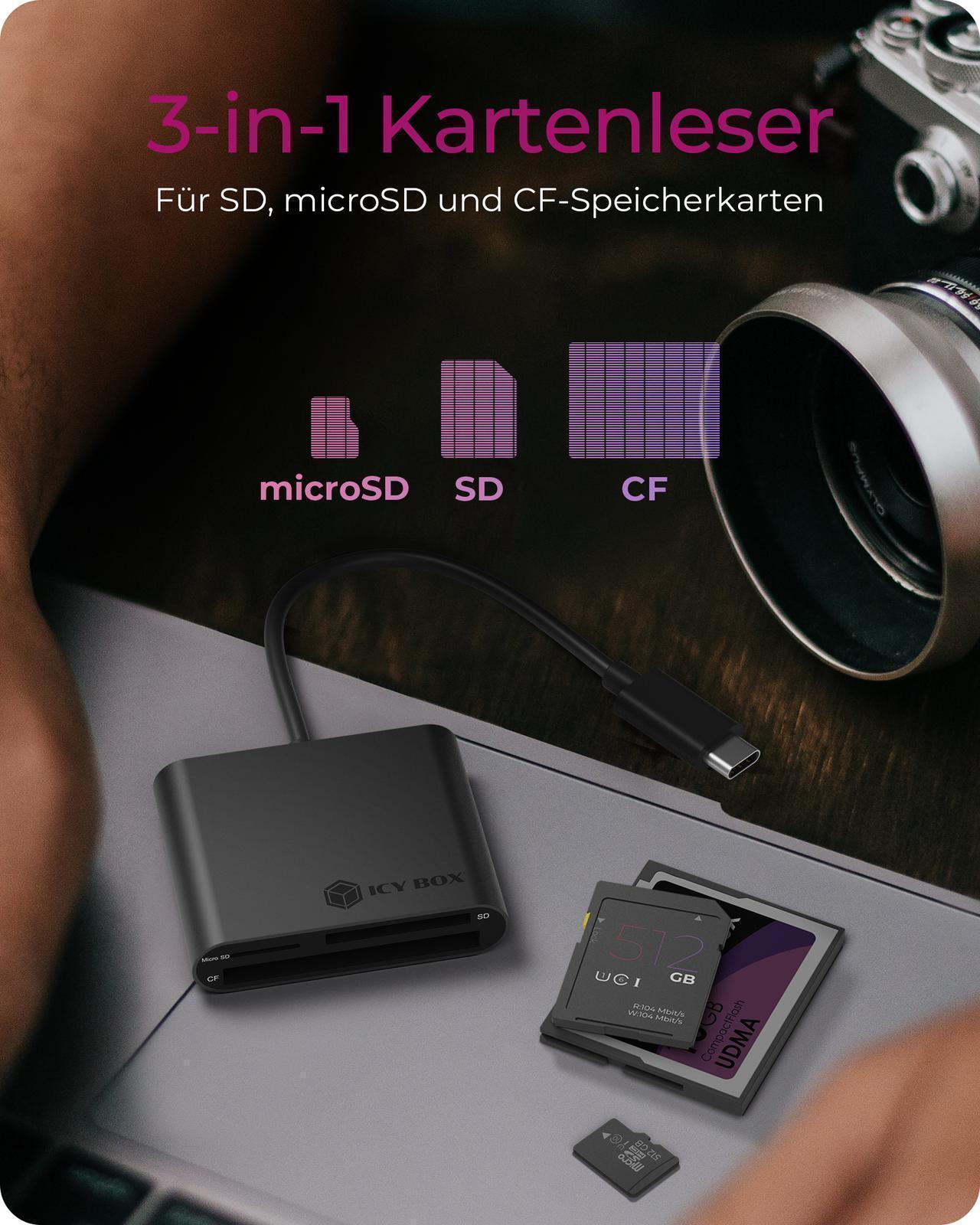 3-fach Kartenleser mit USB 3.0 Type-C® Anschluss