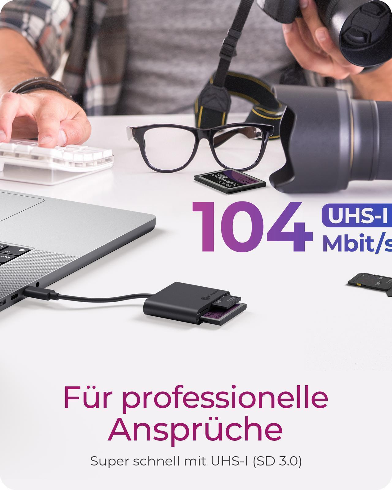 3-fach Kartenleser mit USB 3.0 Type-C® Anschluss