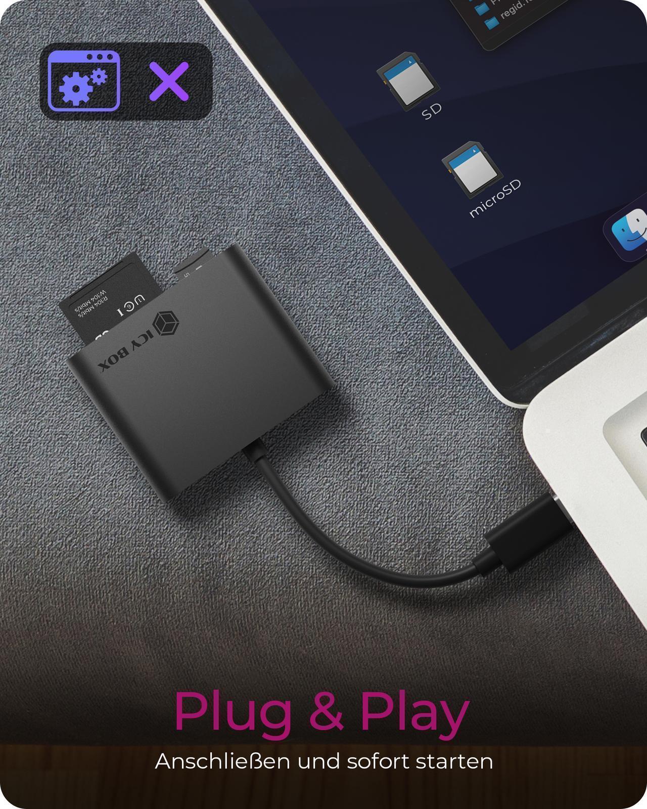 3-fach Kartenleser mit USB 3.0 Type-C® Anschluss