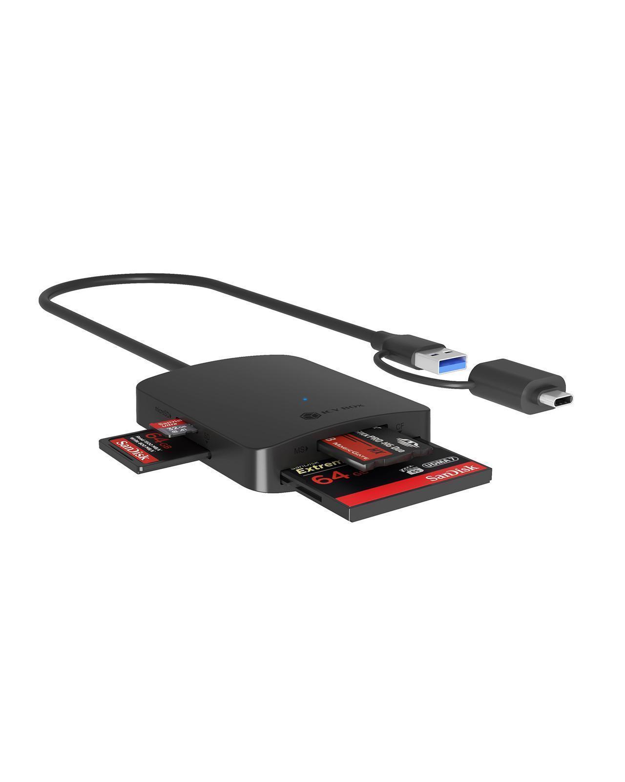 4-in-1 Kartenleser mit USB 3.2 Gen 1 Type-A + Type-C®