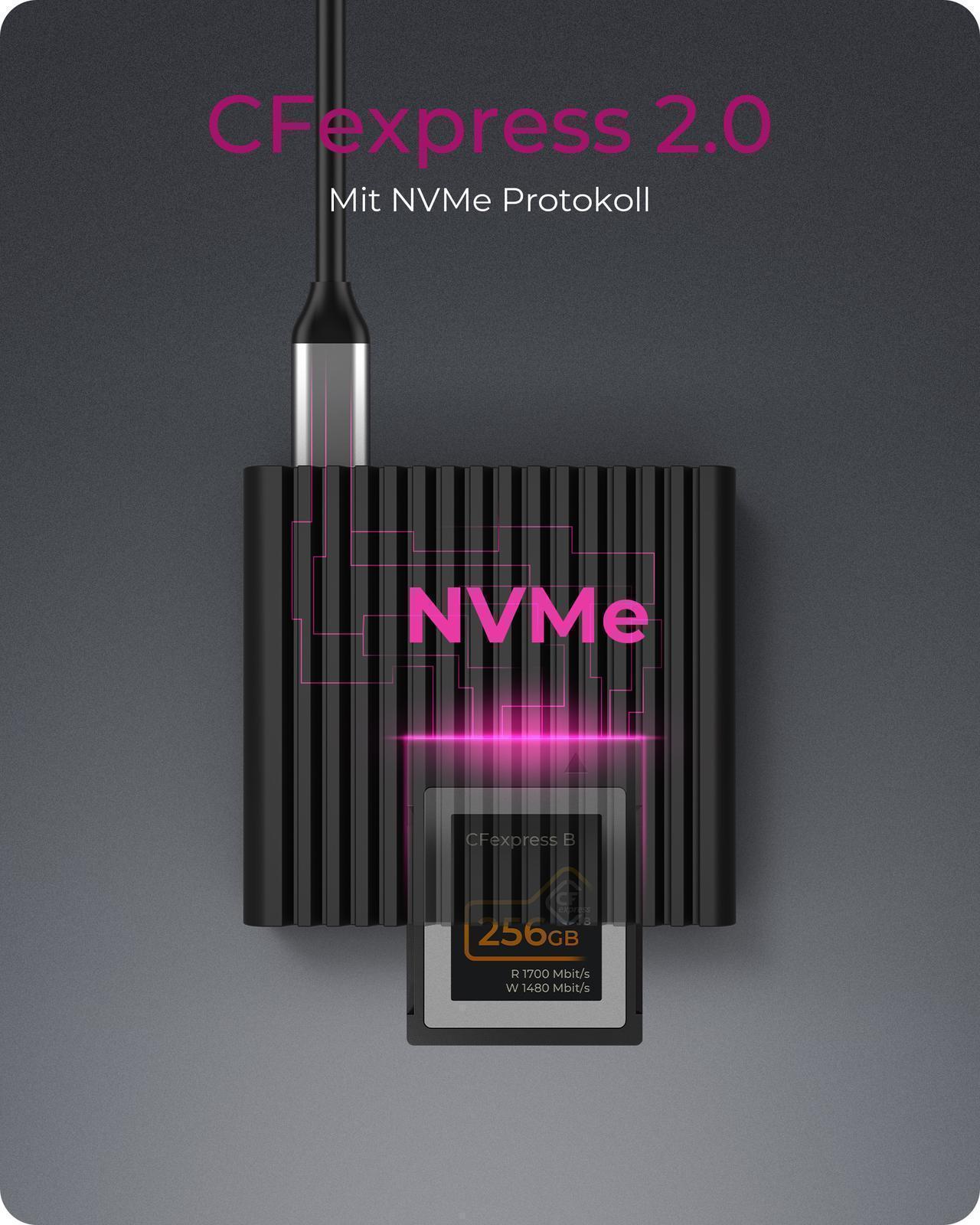 CFexpress™ Kartenleser mit USB 3.2 (Gen 2) Type-C® und Type-A Anschluss