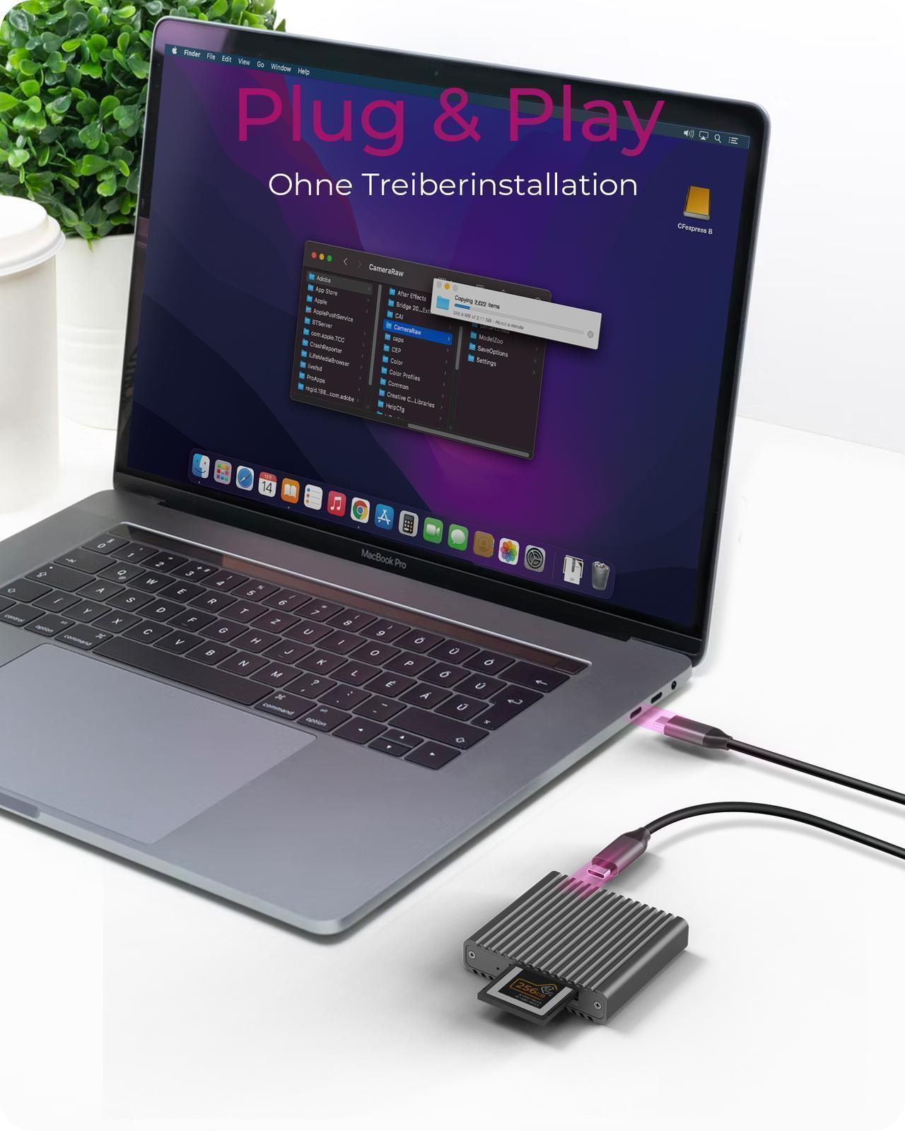 CFexpress™ Kartenleser mit USB 3.2 (Gen 2) Type-C® und Type-A Anschluss