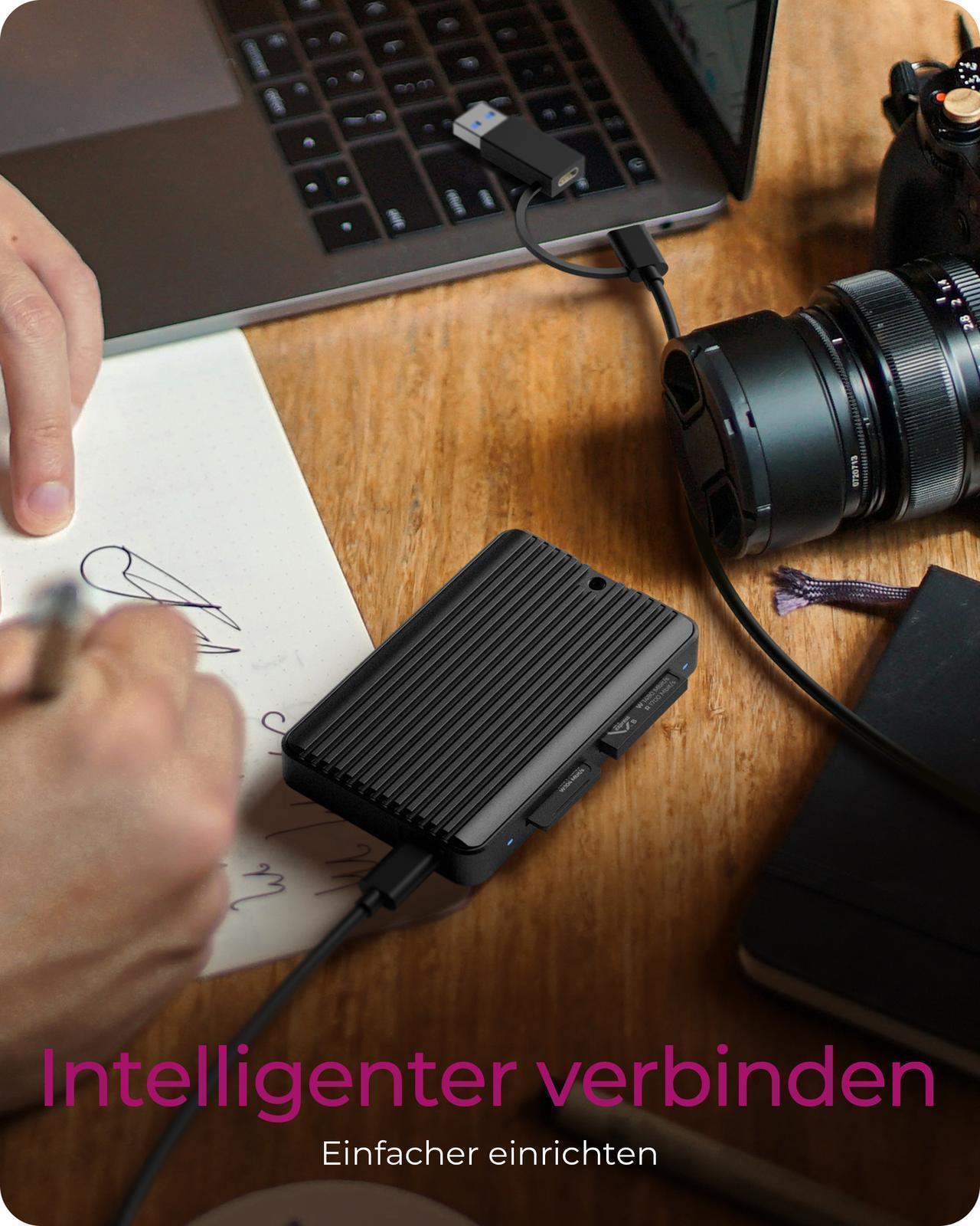 2-fach Kartenleser mit USB 3.2 Gen 2 Type-C® und Type-A Anschluss