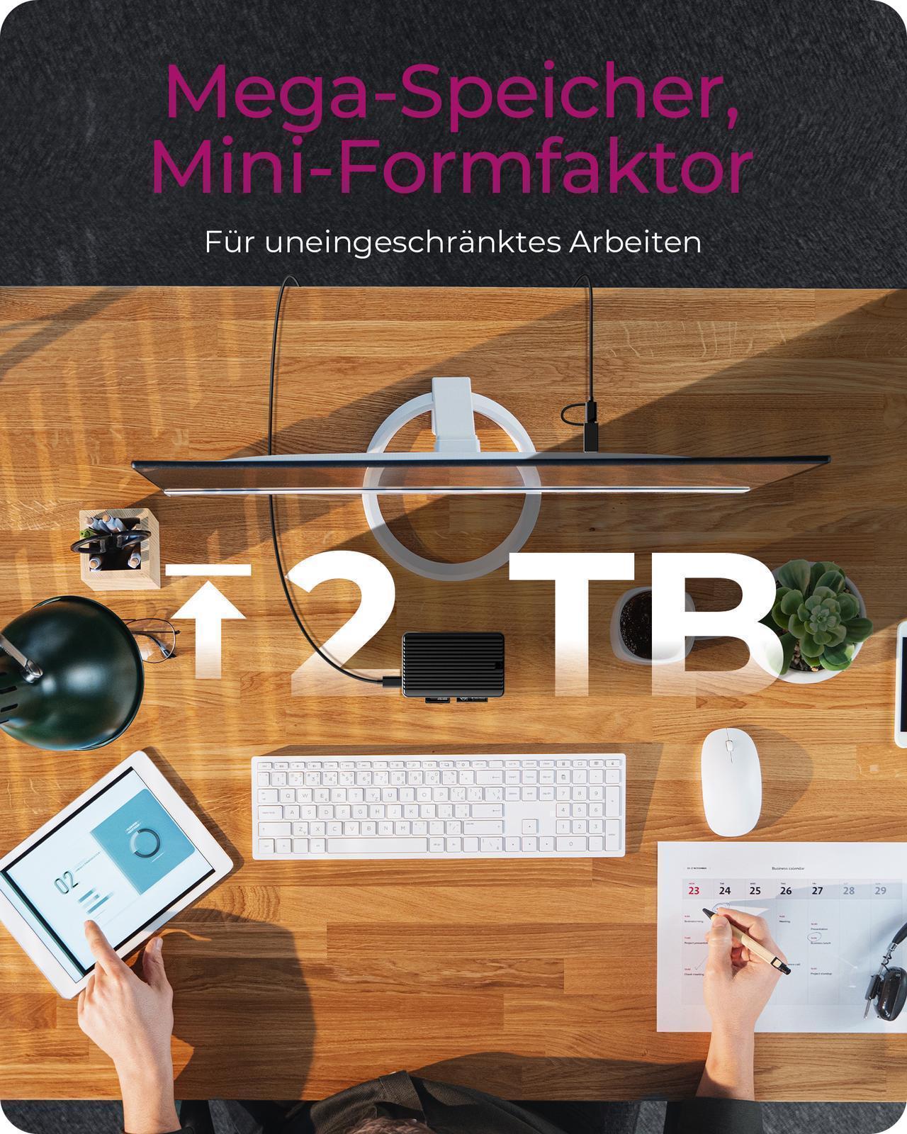 2-fach Kartenleser mit USB 3.2 Gen 2 Type-C® und Type-A Anschluss